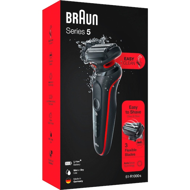 lassen Sie sich das nicht entgehen! Braun Elektrorasierer »Series XXL EasyClean, 5 mit Wet&Dry 51-R1000s«, Garantie Jahren 3