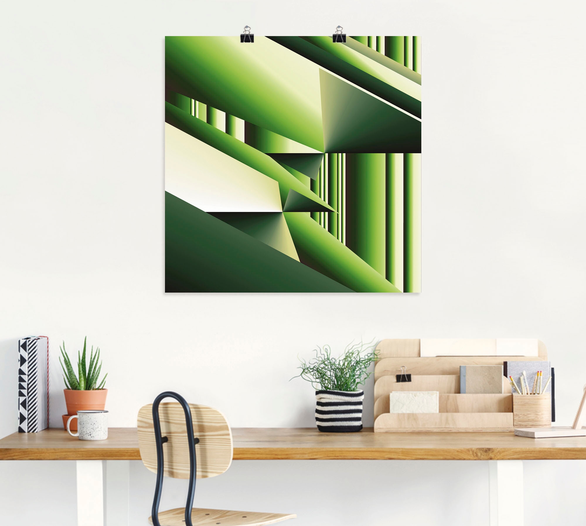 Artland Poster »Grüner Bambus Modern Art«, Muster, (1 St.), als Alubild, Leinwandbild, Wandaufkleber oder Poster in versch. Größen