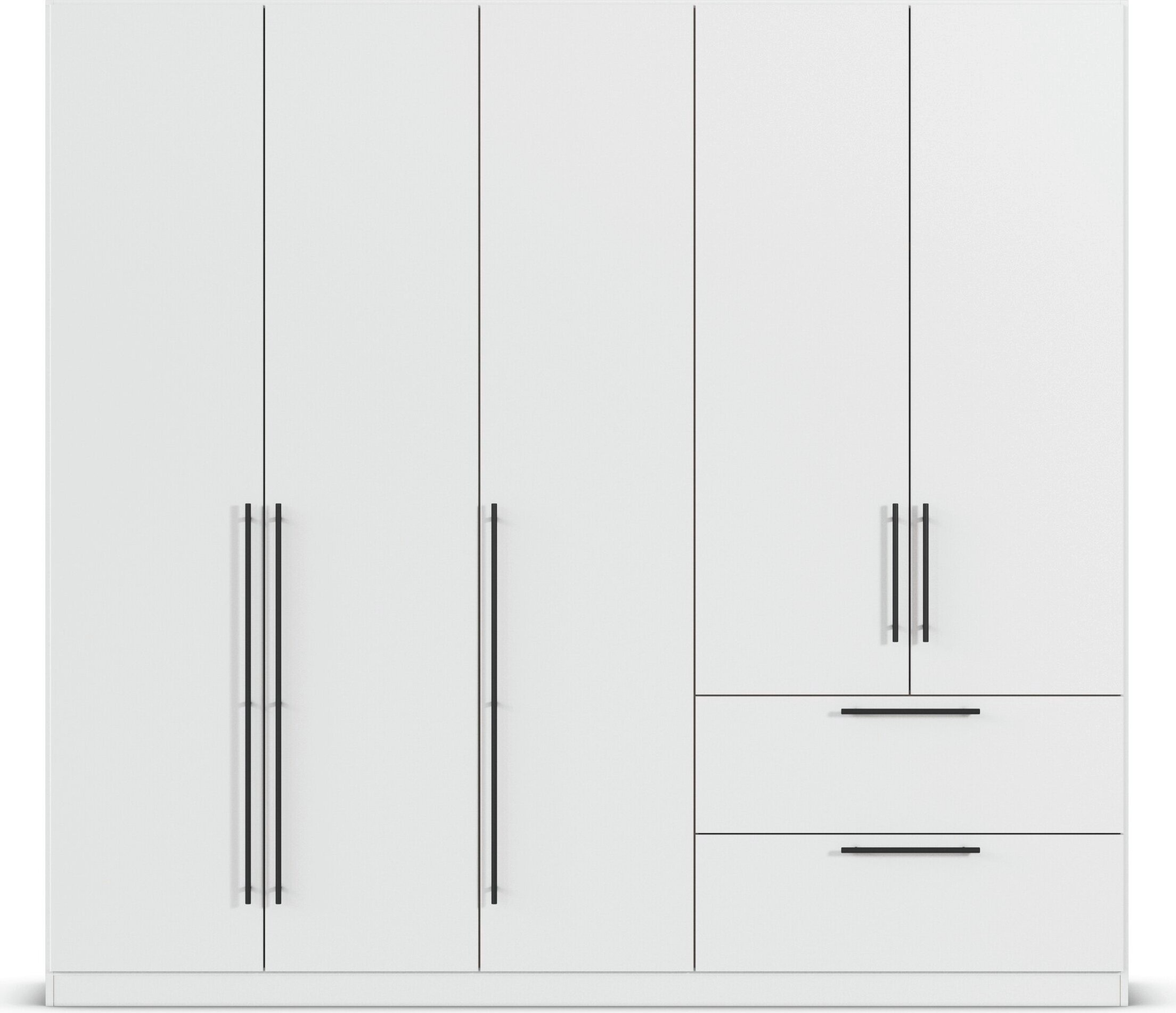 rauch Kleiderschrank »Drehtürenschrank Schrank Garderobe Wäscheschrank Schlafzimmer AVOLA«, (in 3 verschiedenen Ausstattungen BASIC/CLASSIC/PREMIUM), mit hochwertigen Stangengriffen aus Metall in Schwarz MADE IN GERMANY