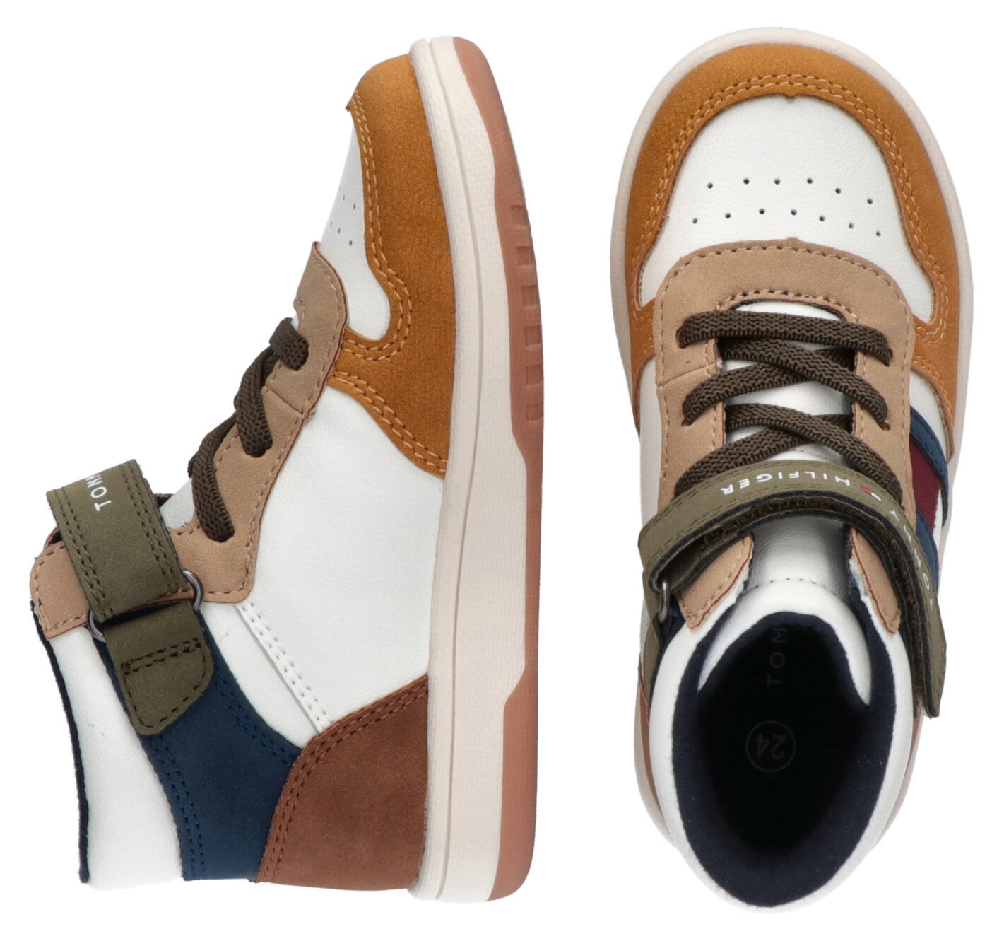 Hilfiger TOP SNEAKER«, im Look bei »FLAG HIGH LACE-UP/VELCRO modischen Tommy ♕ Sneaker colorblocking