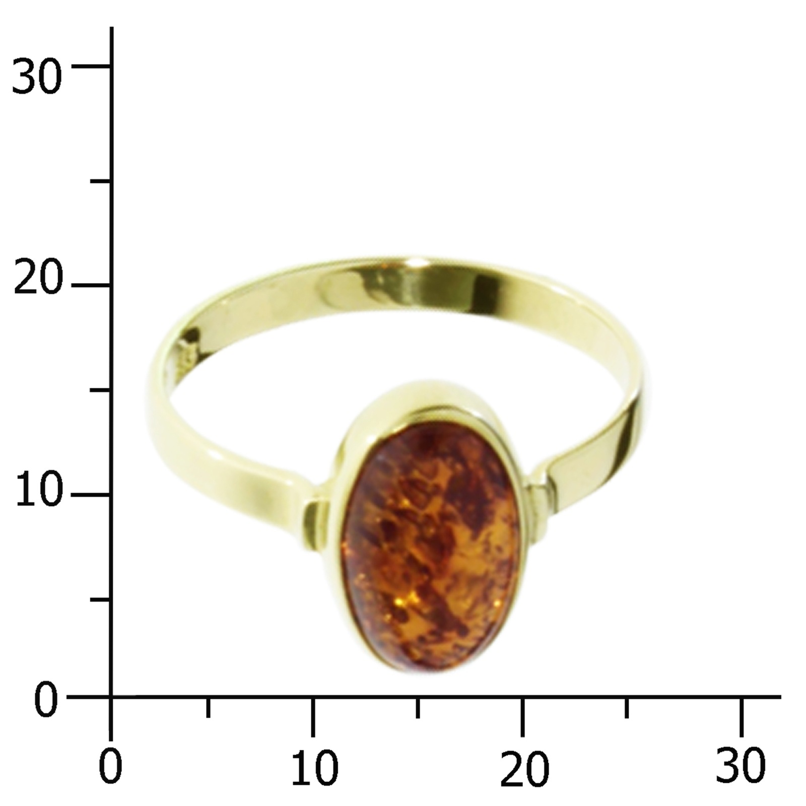 OSTSEE-SCHMUCK Fingerring »- Classic 11 x 7 mm - Gold 333/000 - Bernstein«