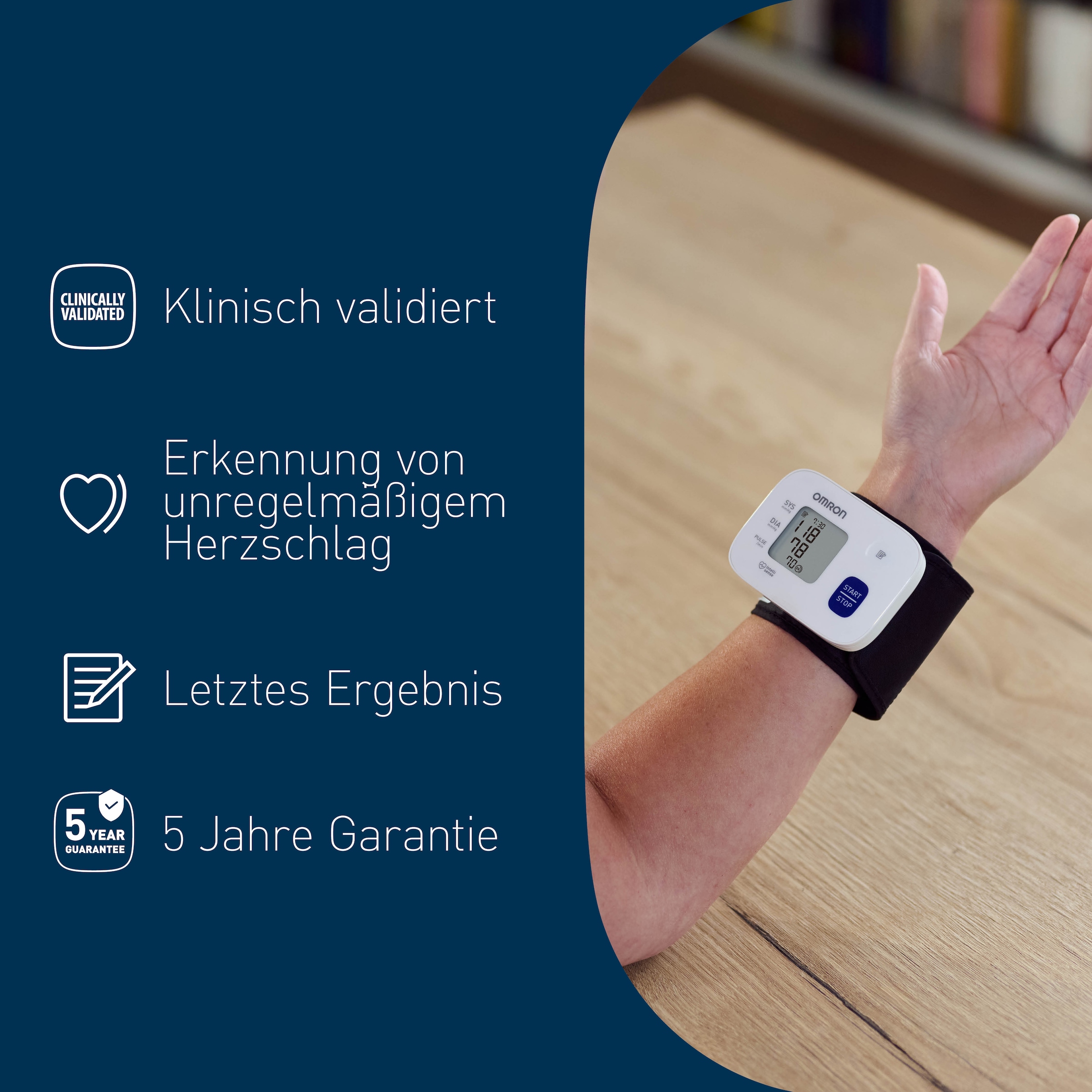 Omron Handgelenk-Blutdruckmessgerät »RS1 (HEM-6160-E)« für zu Hause und unterwegs