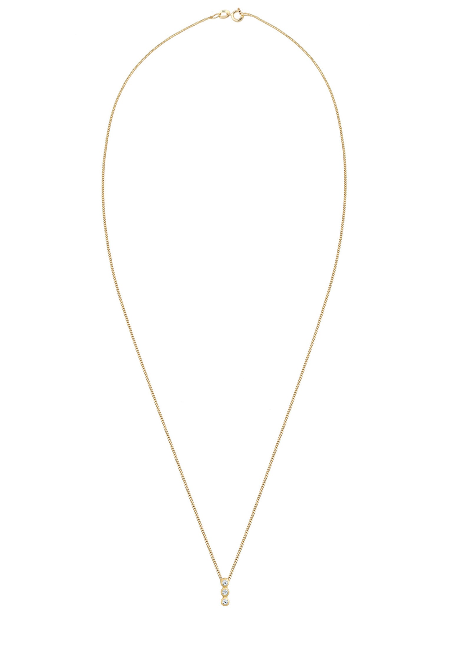 Elli DIAMONDS Silberkette »Halskette Diamant Trio Brillantschliff (0.045 ct) 585 Gelbgold«