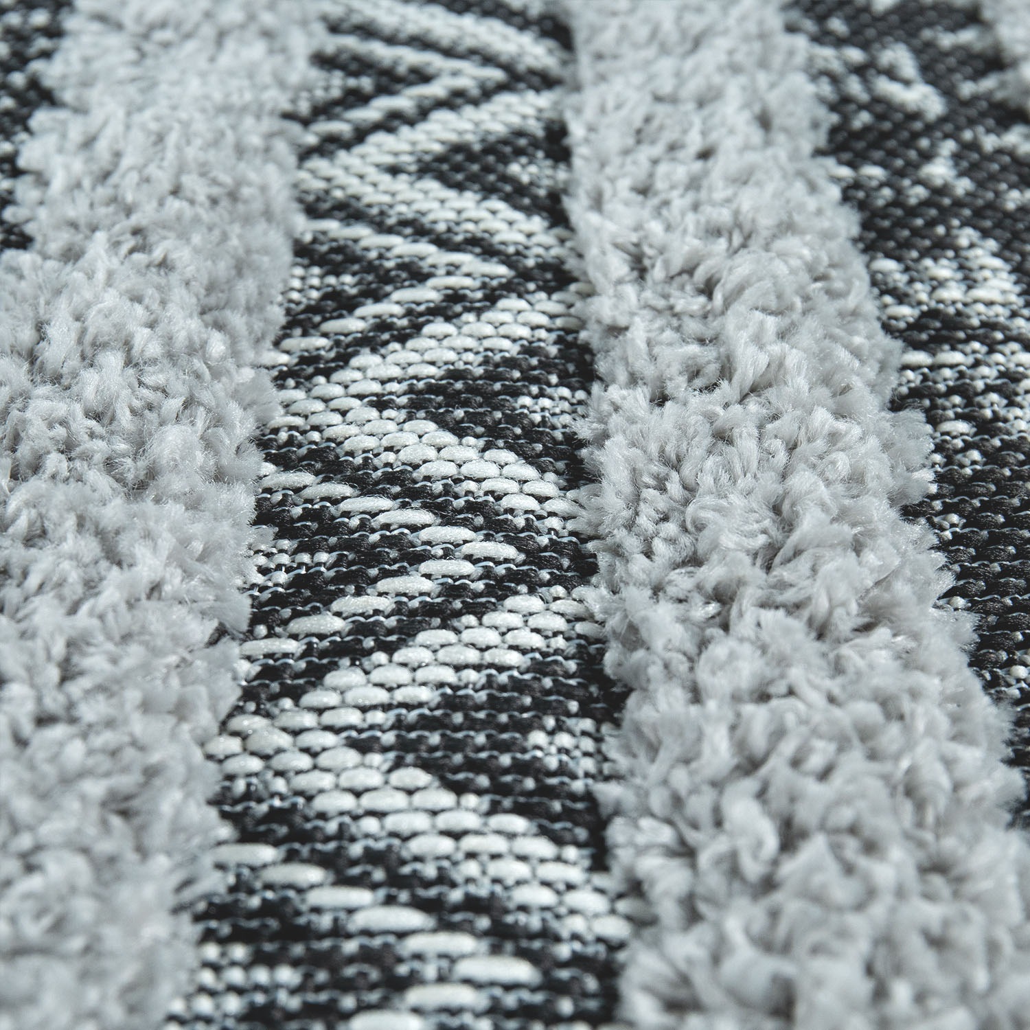 Paco Home Teppich »Eupen 472«, rechteckig, 22 mm Höhe, Hoch-Tief-Struktur, Rauten Muster, gestreift, In- und Outdoor geeignet