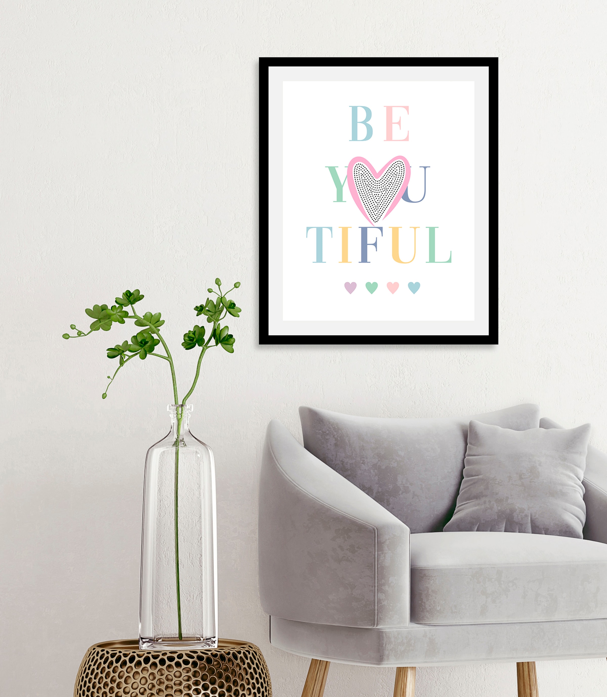 queence Bild »Be-You-Tiful«, Schriftzüge, (1 St.), gerahmt