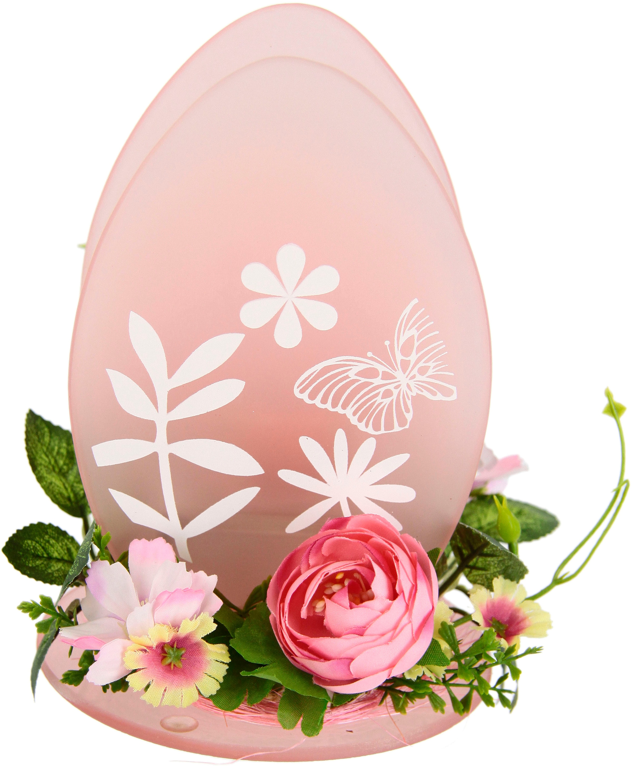 Teelichthalter Windlicht Kerzenleuchter kaufen I.GE.A. 3D Glas Osterhase auf Frühlingskranz Rechnung Holz »Ei«, 2er Set