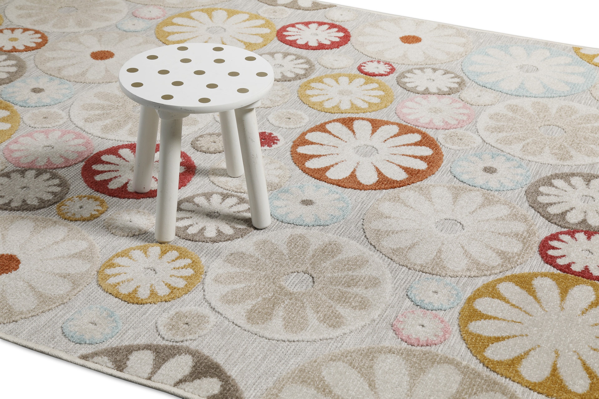 Wecon home Outdoorteppich »Flowerdrops«, rechteckig, 5 mm Höhe, Läufer, für Innen & Außen, pflegeleicht, Hoch-Tief Effekt