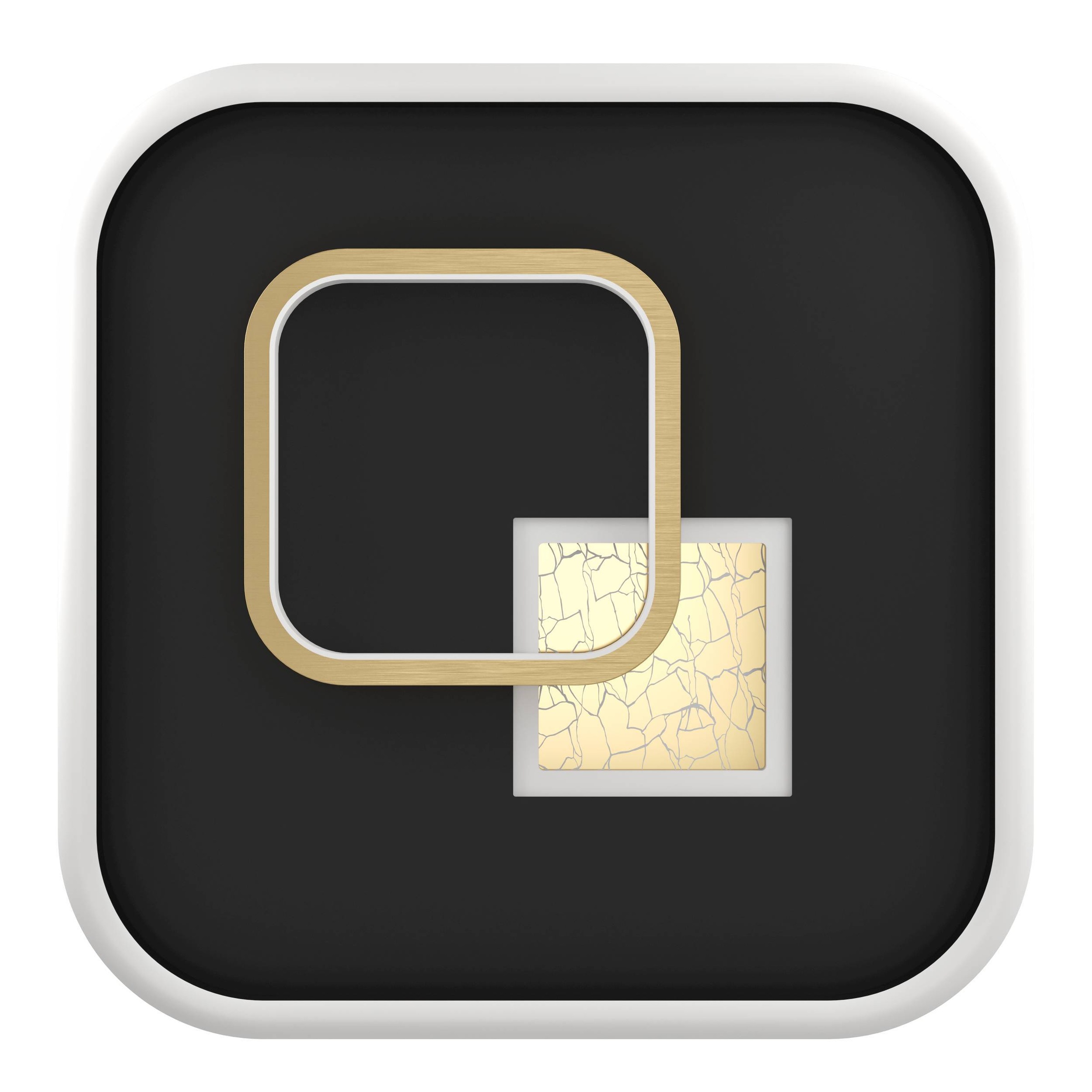 EGLO Deckenleuchte »Tiriolo LED Deckenlampe, geometrisch, Metall und Kunststoff, Flurlampe« LED-Modul 1 Stk. Warmweiß Wand-/Deckenleuchte - L38 x B38 x H6 cm - schwarz, gold