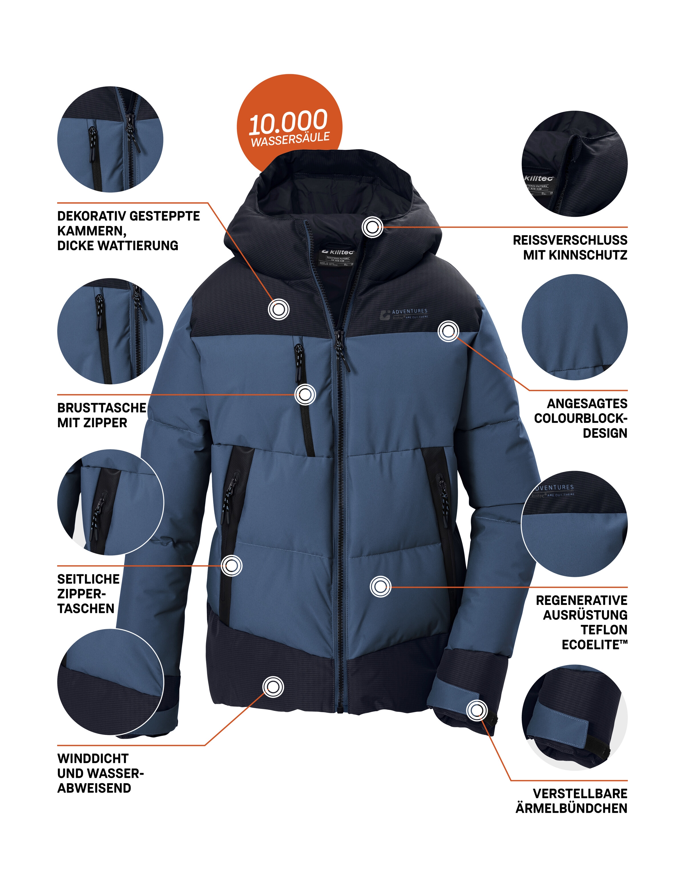 Killtec Steppjacke »KOW 182 BYS QLTD JCKT« Winddichte, wasserabweisende Kinderjacke mit Teflon EcoElite™