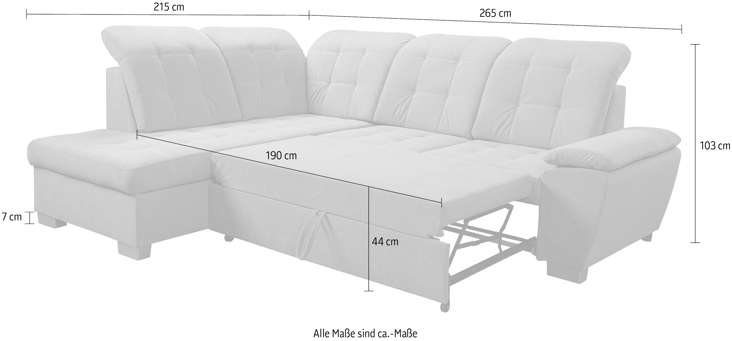 WERK2 Ecksofa »Bonny inkl. Kopfteilverstellung, Bettfunktion, Stauraum, L-Form« Komfortwunder mit Schlaffunktion, verstellbarem Kopfteil & Stauraum.