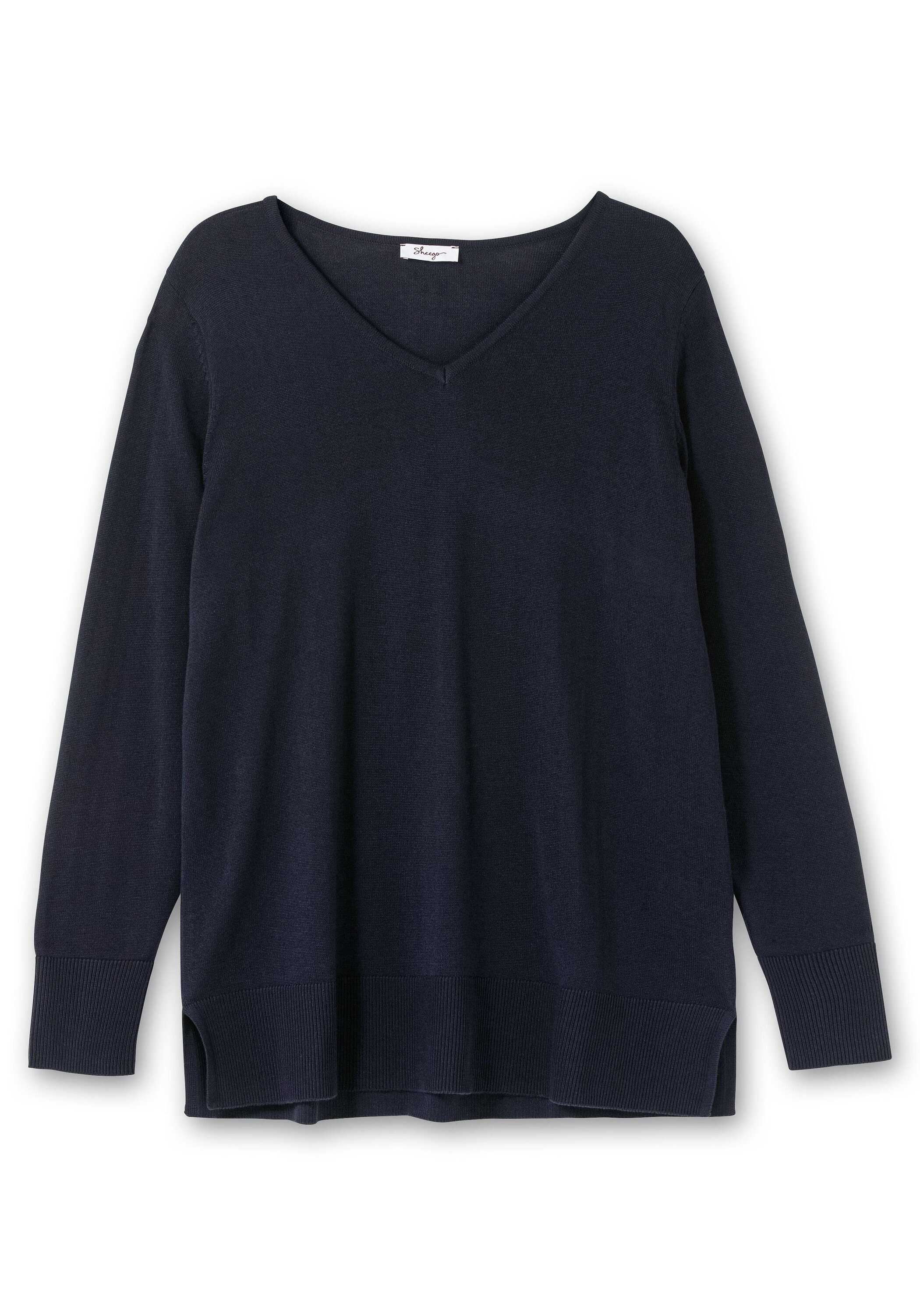 Sheego V-Ausschnitt-Pullover »Pullover aus leichtem Feinstrick«, aus leichtem Feinstrick