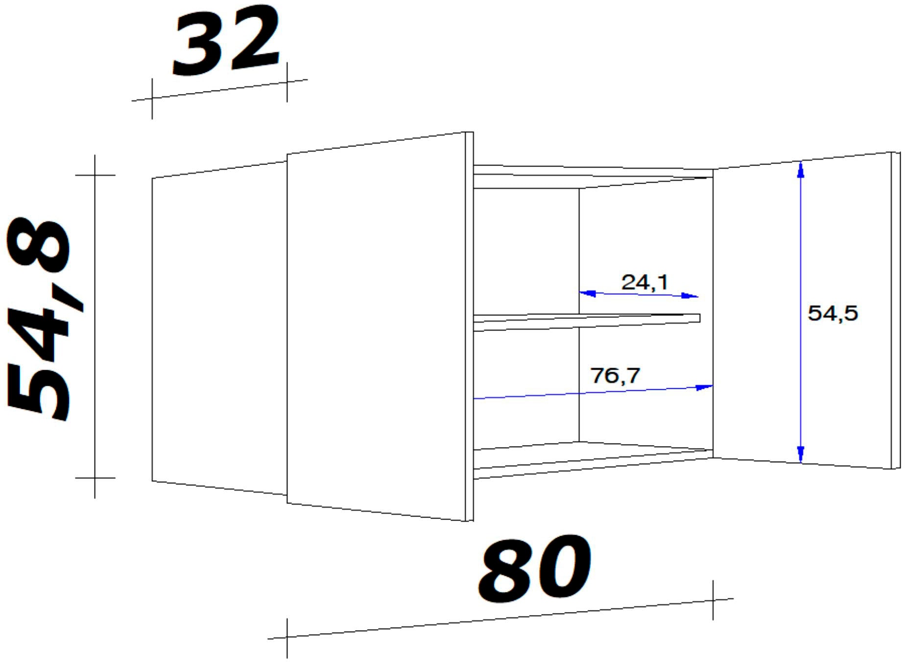 H T) 32 Hängeschrank x 80 auf cm »Nepal«, bestellen Raten 54,8 Flex-Well x x x (B