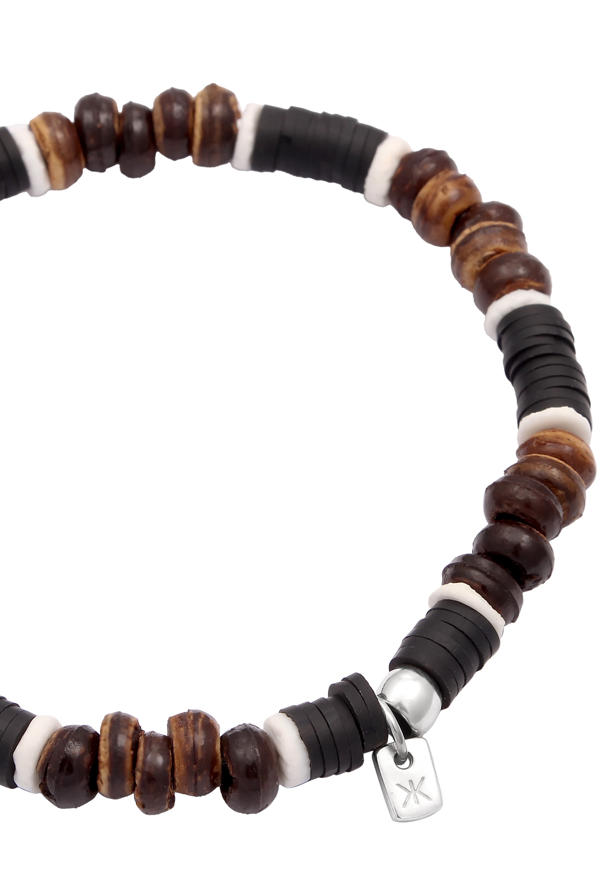 Kuzzoi Armkette »Armband Herren Heishi Beads Vintage Surfer 925 Sterling Silber«