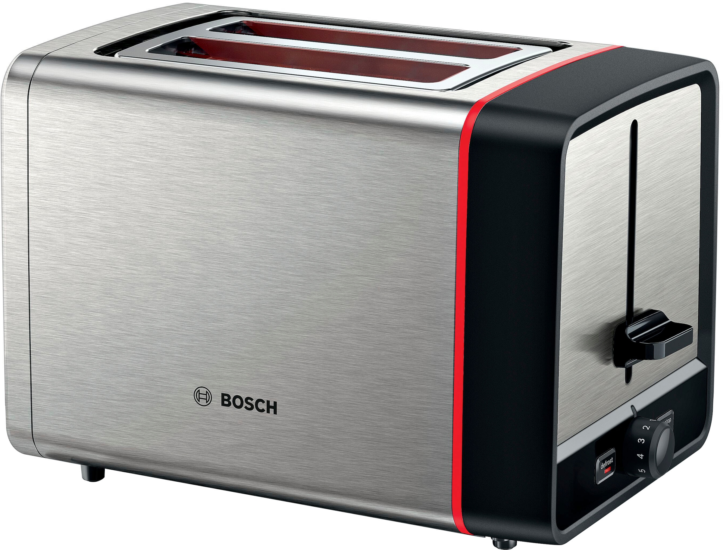 BOSCH Toaster »MyMoment TAT6M420«, 2 Schlitze, für 2 Scheiben, 970 W, integr. Brötchenaufsatz, Auftau-/Aufwärmfunktion, Brotzentrierung