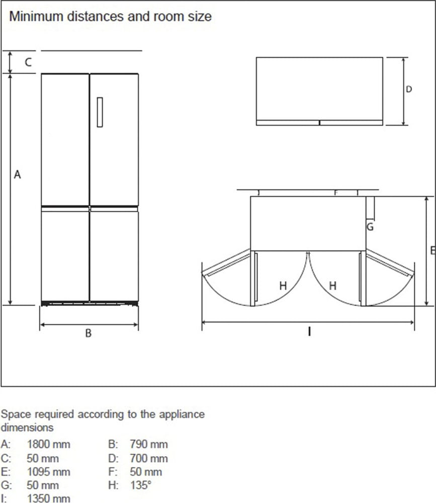Hanseatic Multi Door »HCDC18080CI« 180 cm hoch 79 cm breit NoFrost, Display, Türalarm