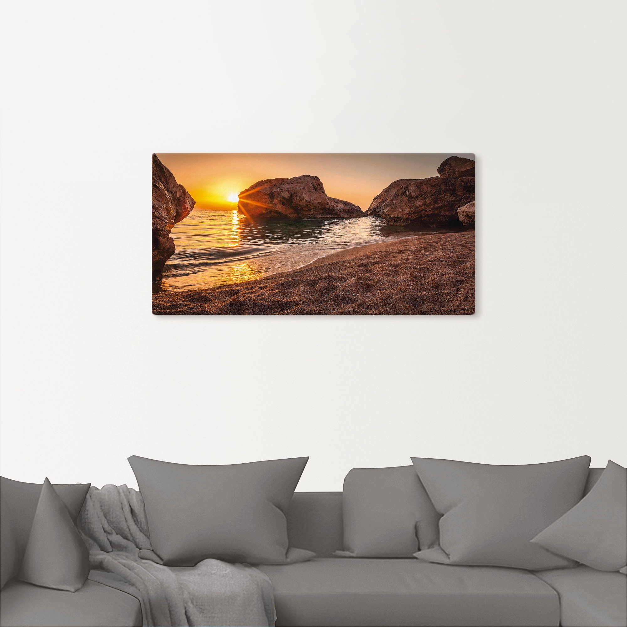 Artland Wandbild »Sonnenuntergang und Strand« Strand 1 Stk. tlg. als Alubild, Outdoorbild, Leinwandbild, Poster, Wandaufkleber