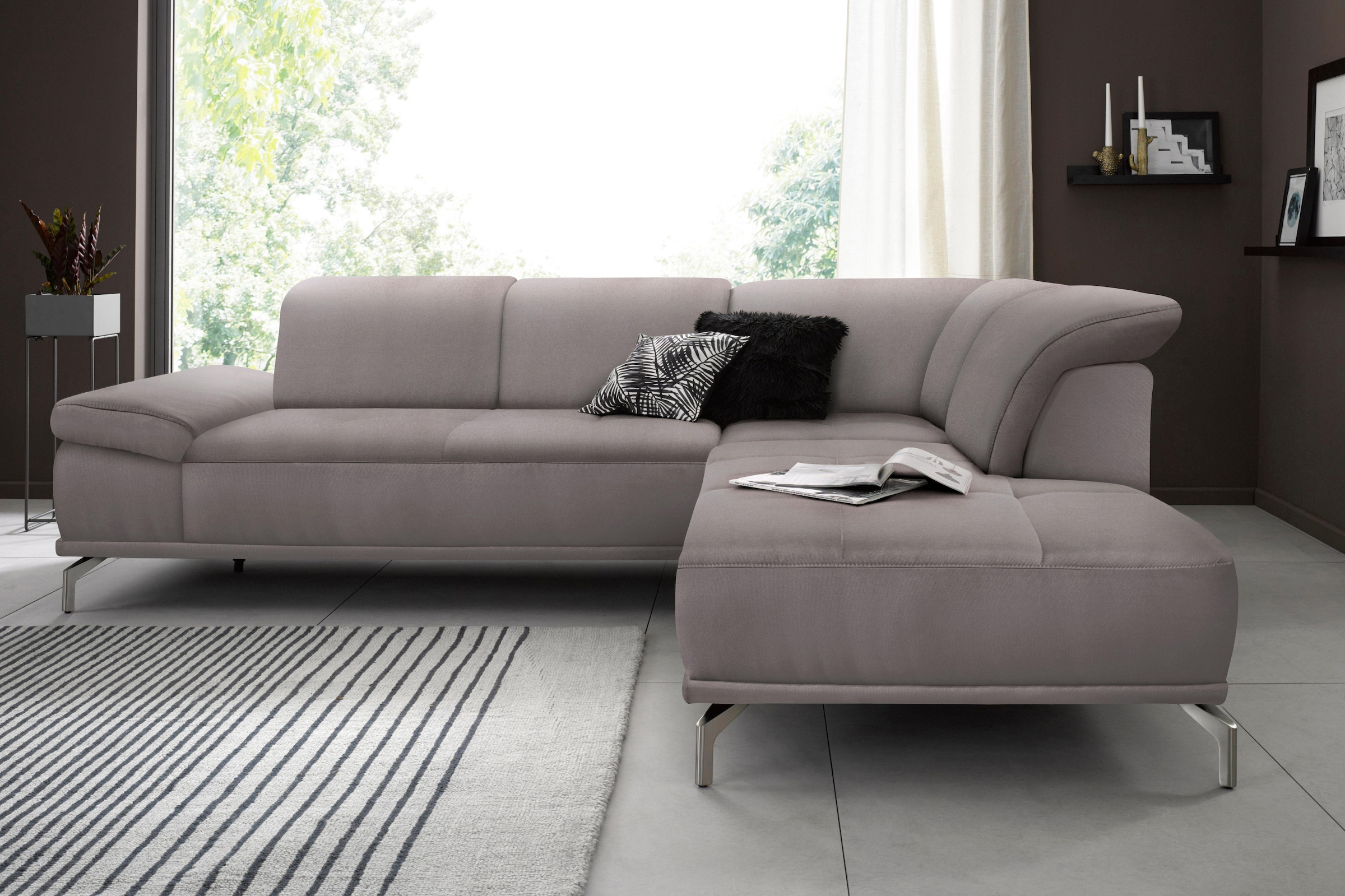 Home affaire Ecksofa »Caluna« Inkl.Sitztiefenverstellung, wahlweise mit Kopf- und Armteilverstellung