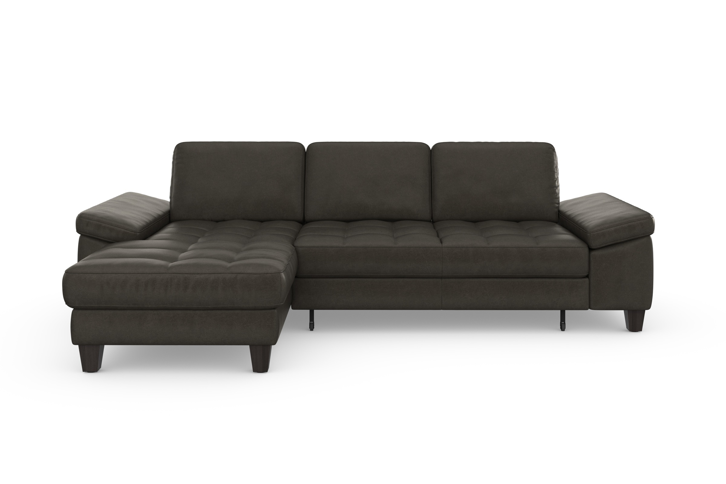 sit&more Ecksofa »Westham L-Form«, Recamiere, mit oder ohne Bettfunktion, Bettkasten, Füße wengefarben