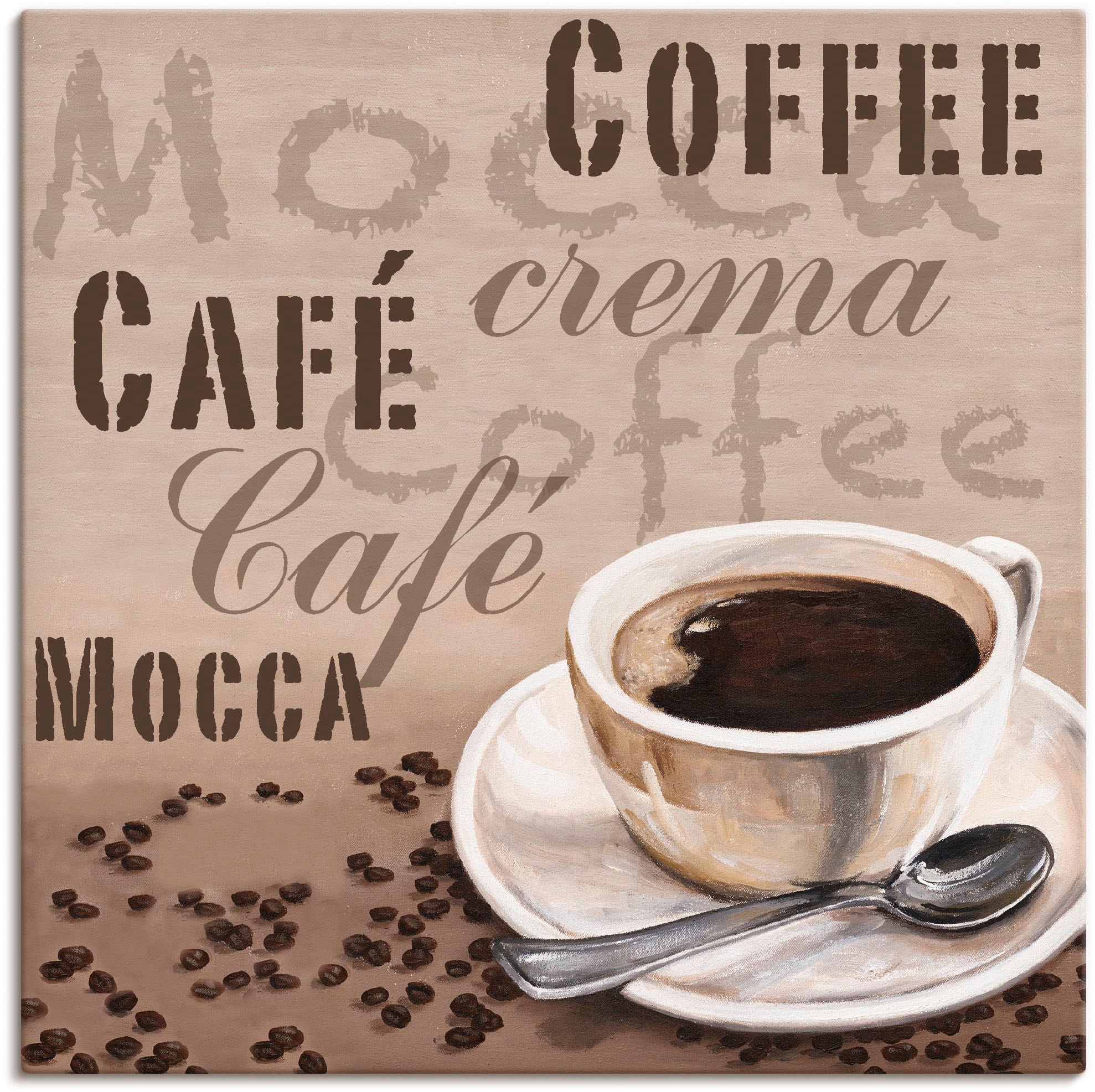 in bestellen Artland Getränke, Wandbild Leinwandbild »Mocca - Größen als St.), (1 verschied. Kaffee«, bequem