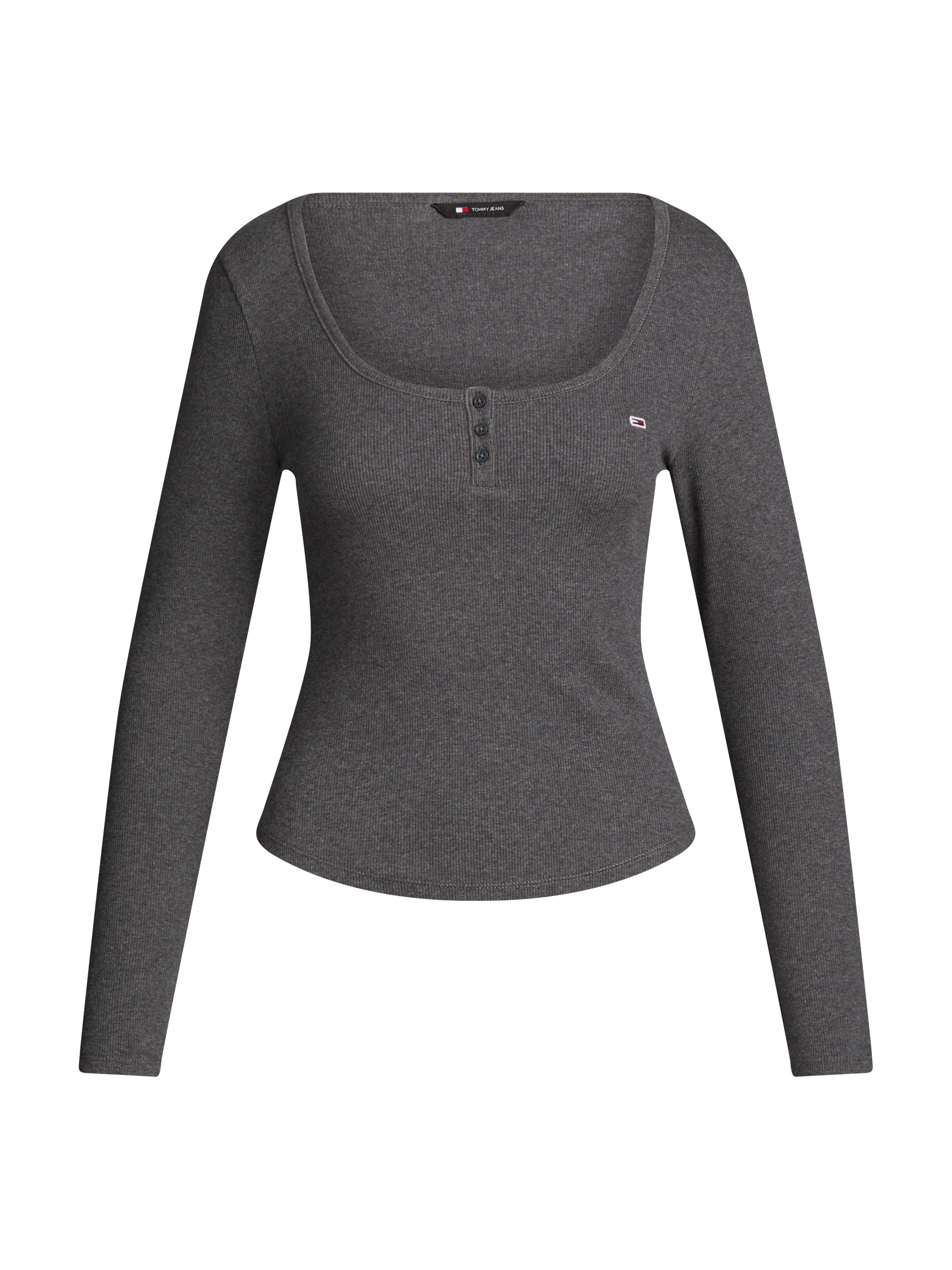 Tommy Jeans Langarmshirt »TJW MELANGE HENLEY LS EXT«, in melierter Optik, mit Logostickerei