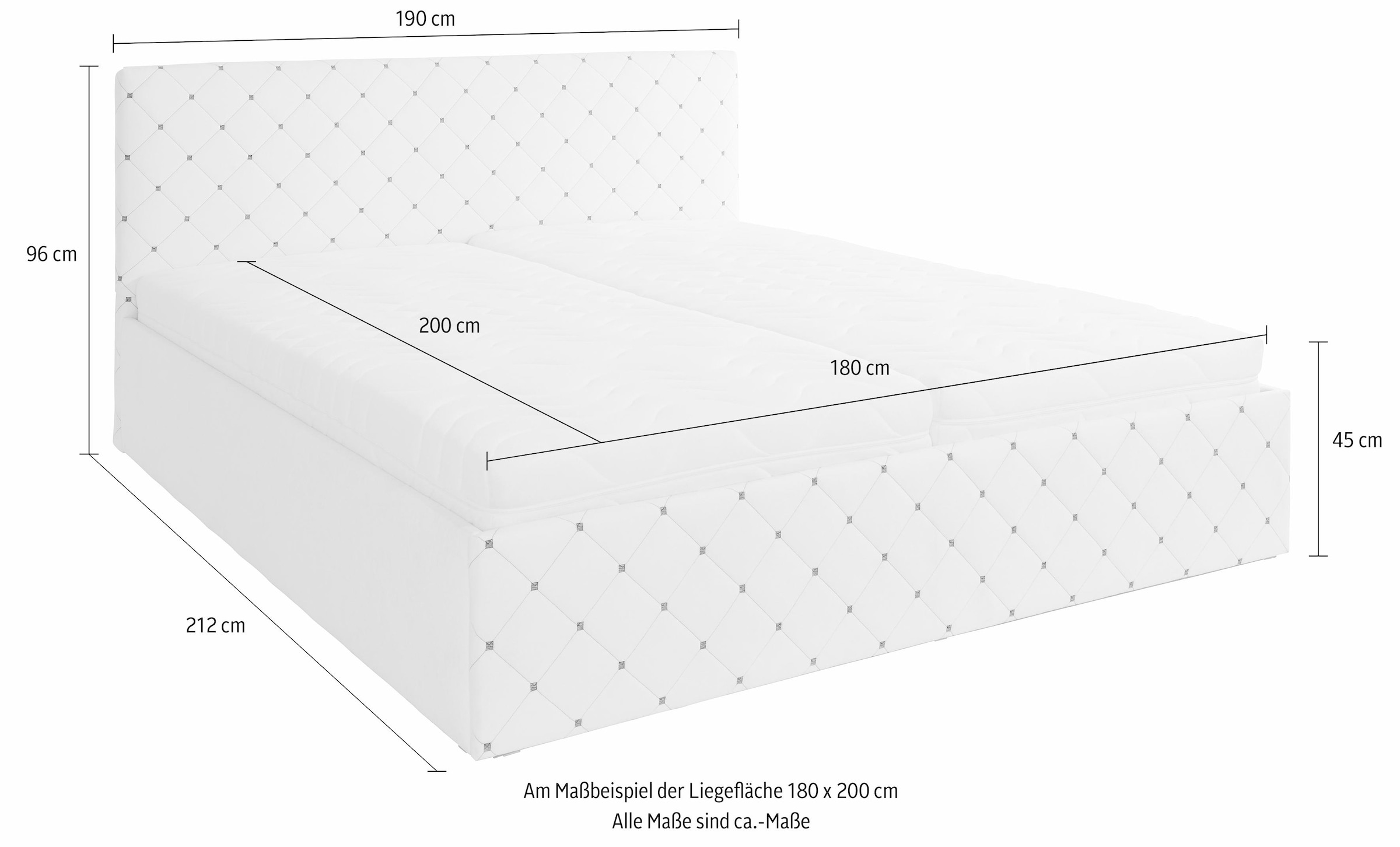 Westfalia Schlafkomfort Polsterbett, inkl. Bettkasten bei Ausführung mit Matratze