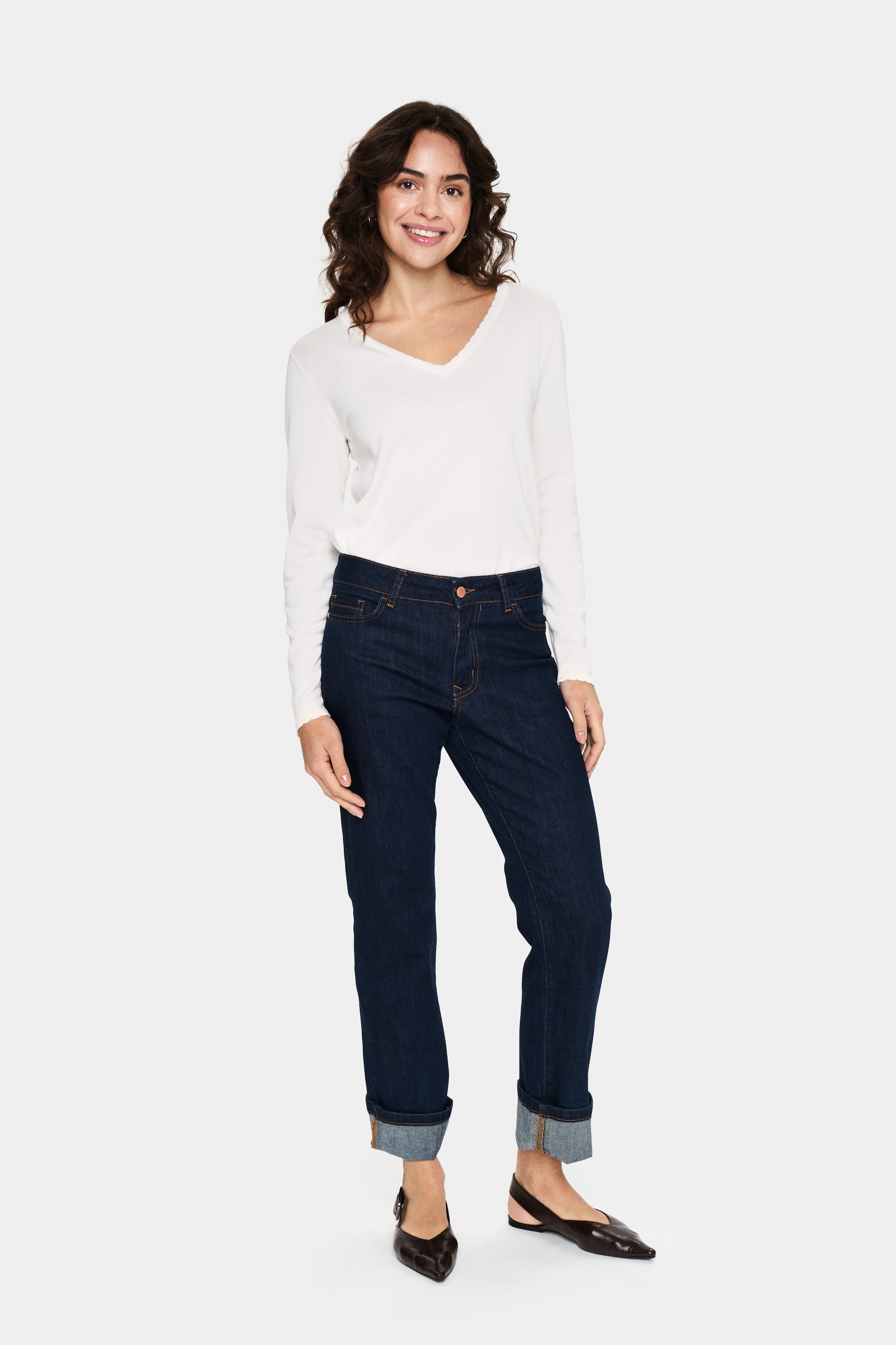 Saint Tropez »MilaSZ LS V-Neck Pullover« Regular fit, Viskosemischung