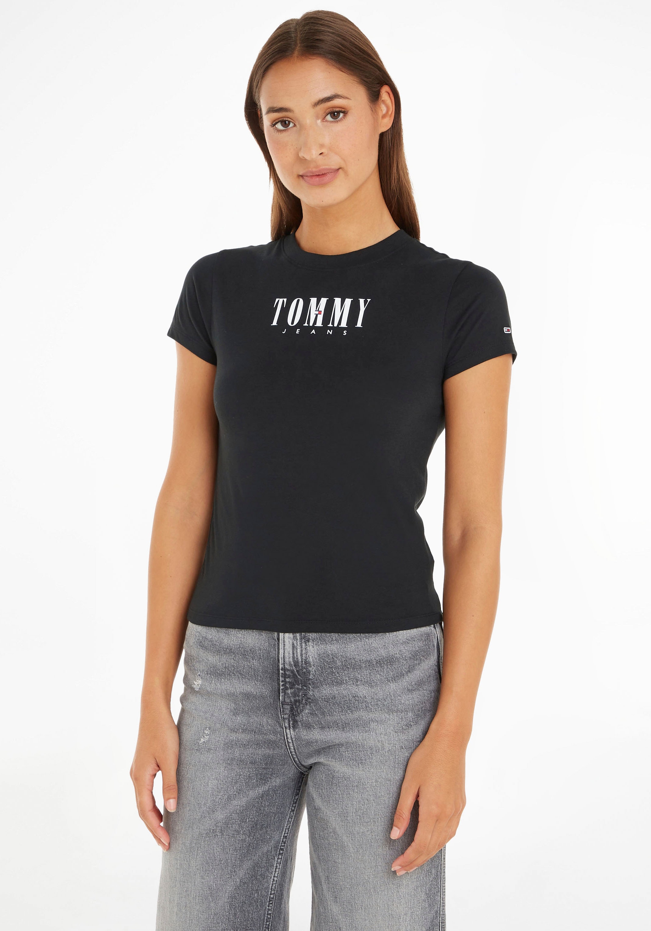 Jeans ♕ bei Tommy Jeans Kurzarmshirt LOGO Logo-Schriftzug BABY »TJW mit Tommy SS«, 2 ESSENTIAL