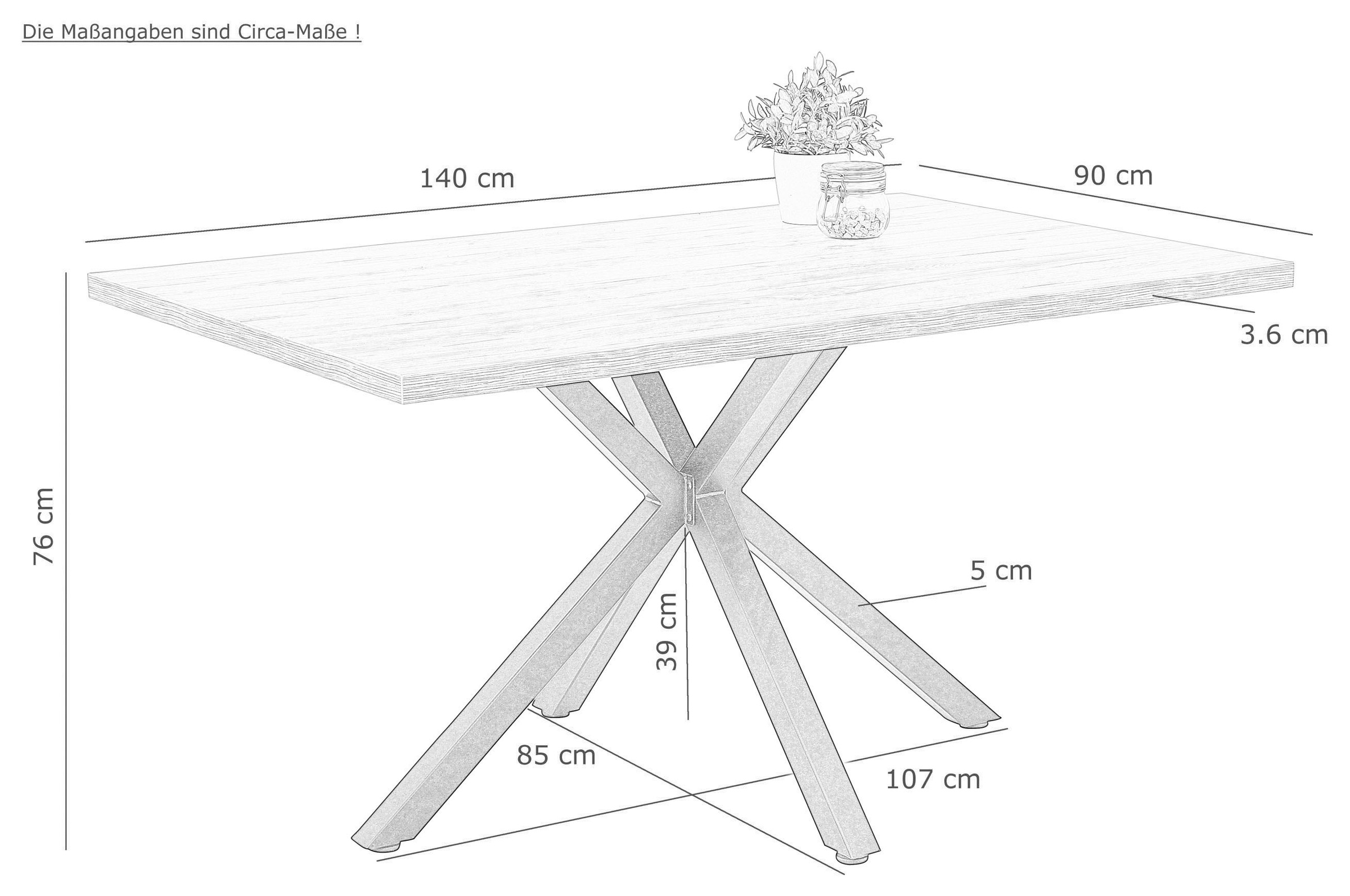 HELA Essgruppe »CLEO Tischgruppe Bestseller«, (Set, 5 tlg., 1 Tisch / 4 Stühle), Schalenstühle Tisch Wohnzimmer Esszimmer
