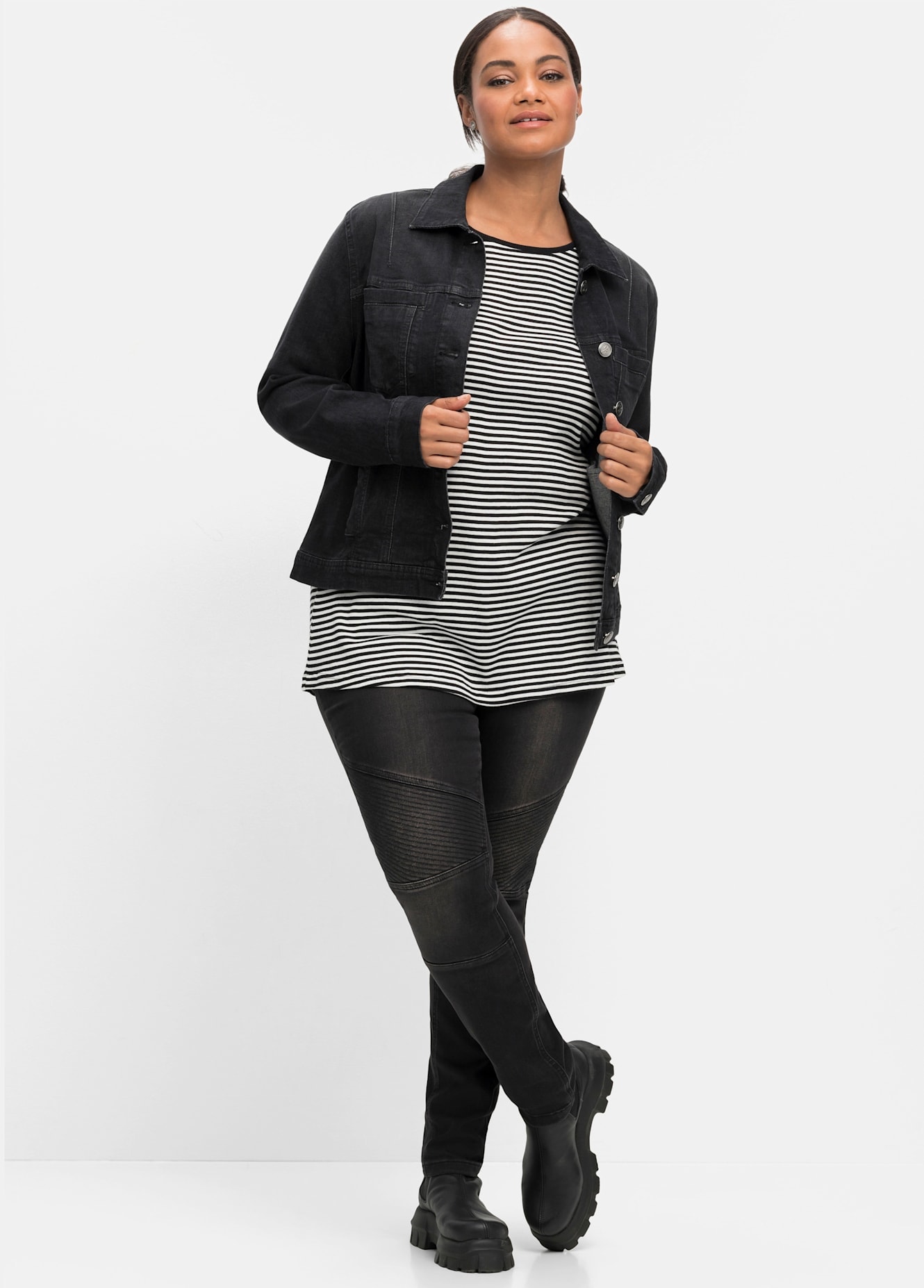 Sheego Jeansjacke, ohne Kapuze