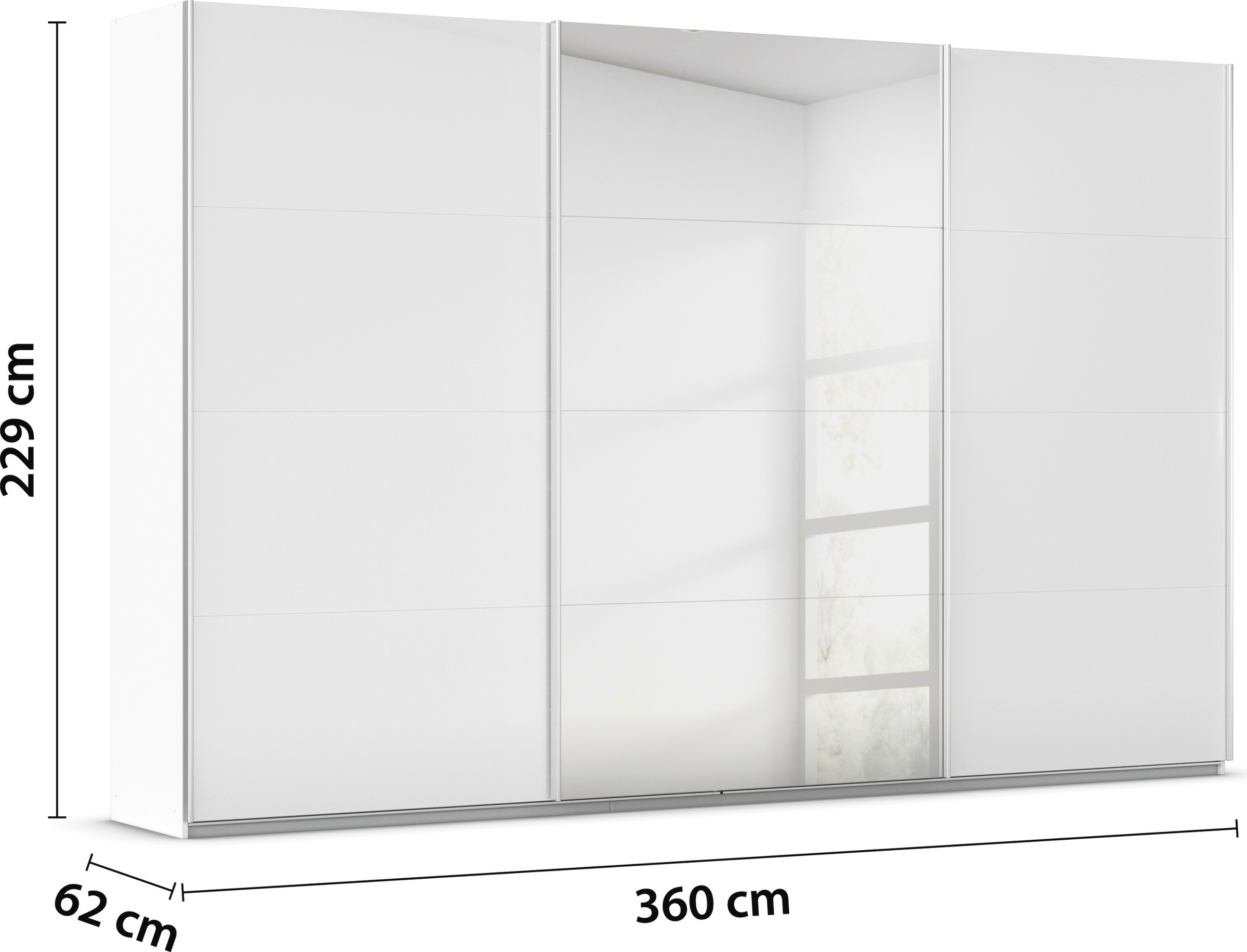 rauch Schwebetürenschrank »Kleiderschrank Schrank Garderobe AGORDO«, Top Innenausstattung, in 4 Breiten und 2 Höhen MADE IN GERMANY