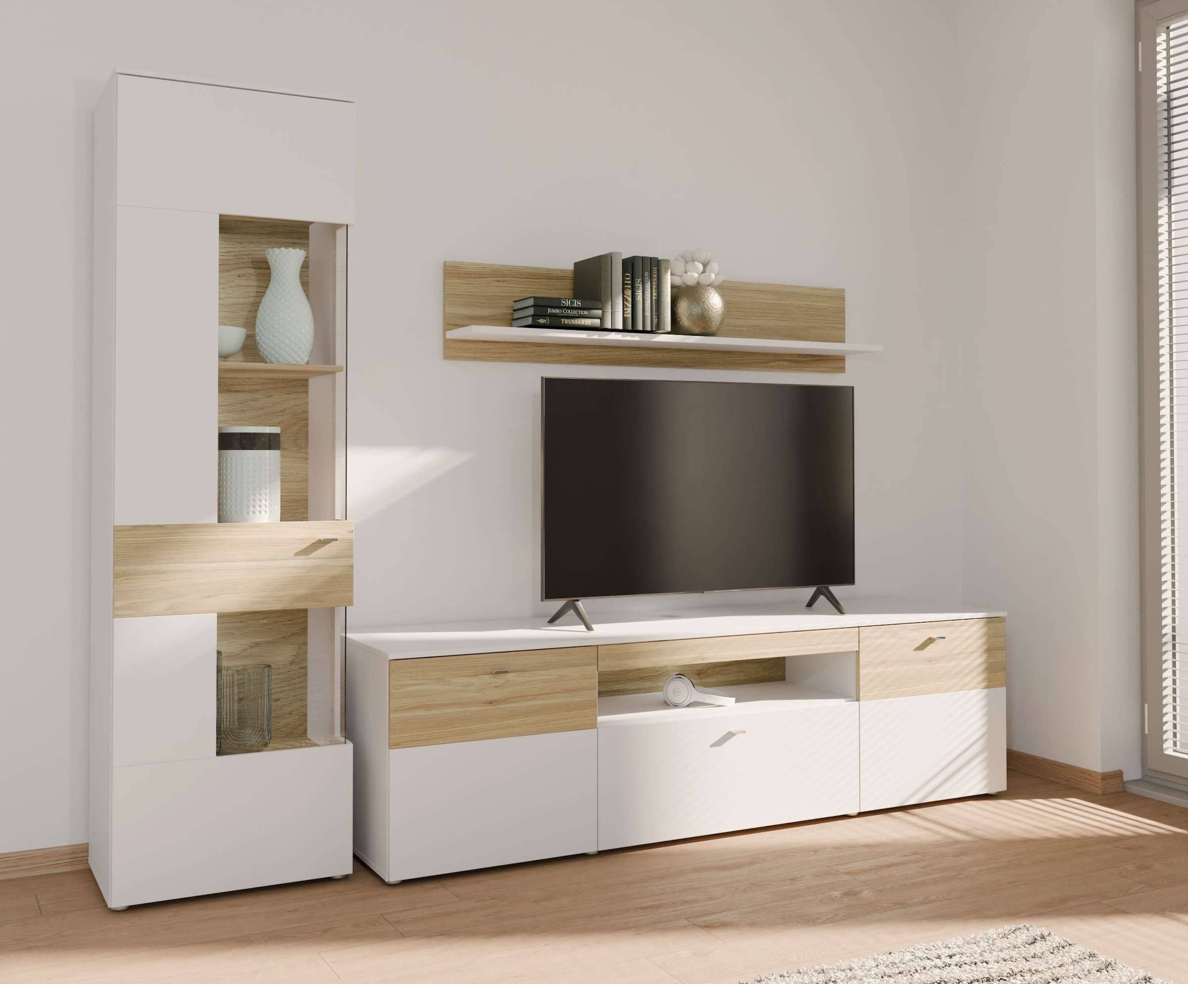 FORTE Wandboard »Como«, Wandregal, zweifarbig,klare Linien, einfache Montage