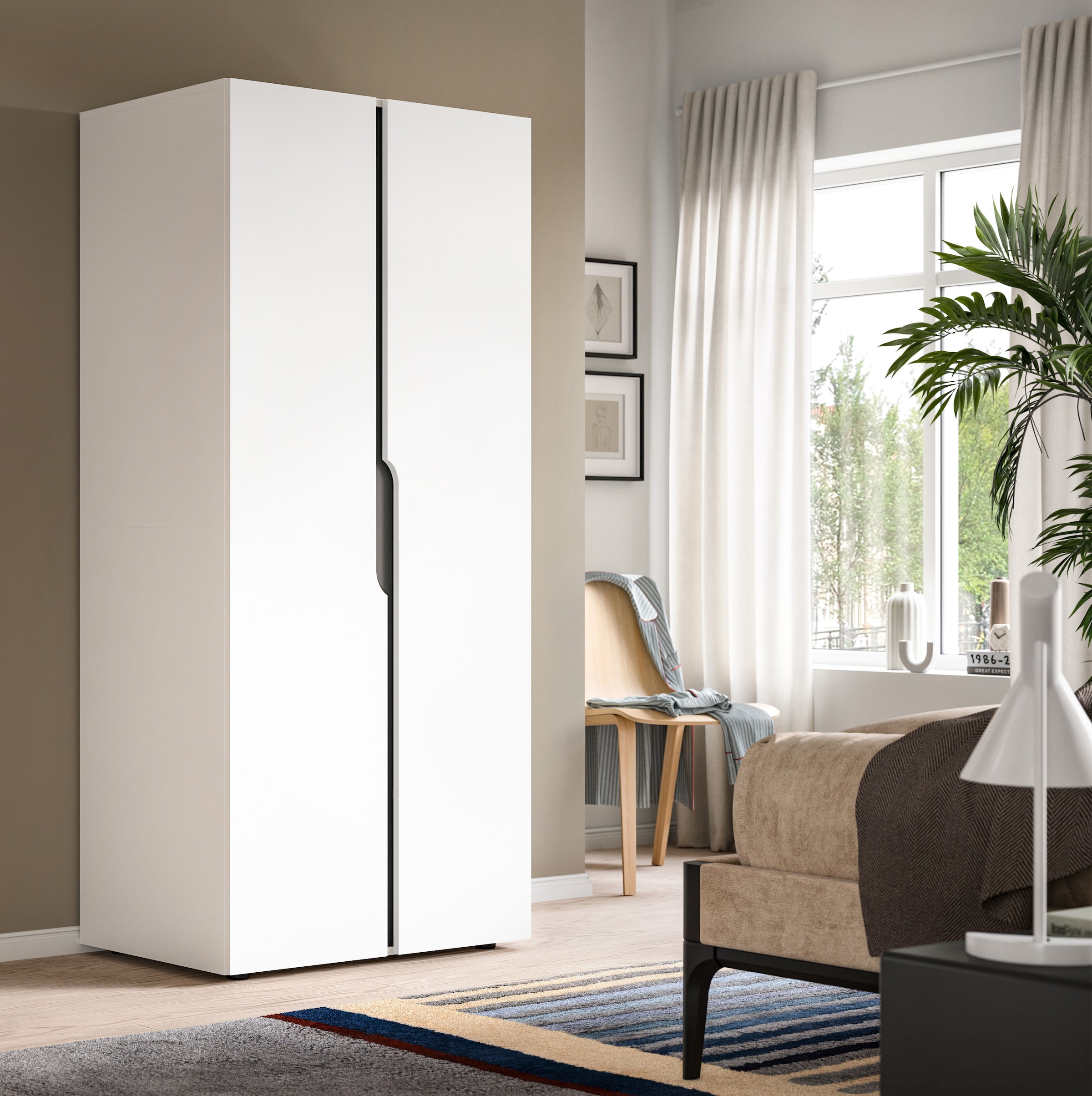 Home affaire Kleiderschrank »BJÖRNEBORG, Schlafzimmerschrank, Garderobe, Schrank« inklusive Wechselblende in anthrazit und Artisan Eiche Nachbildung,  Breite 80cm, Kleiderstange, 2 Böden