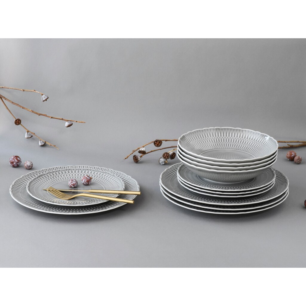 CreaTable Teller-Set »Geschirr-Set Sofia«, (Set, 12 tlg., Tafelservice für 4 Personen)