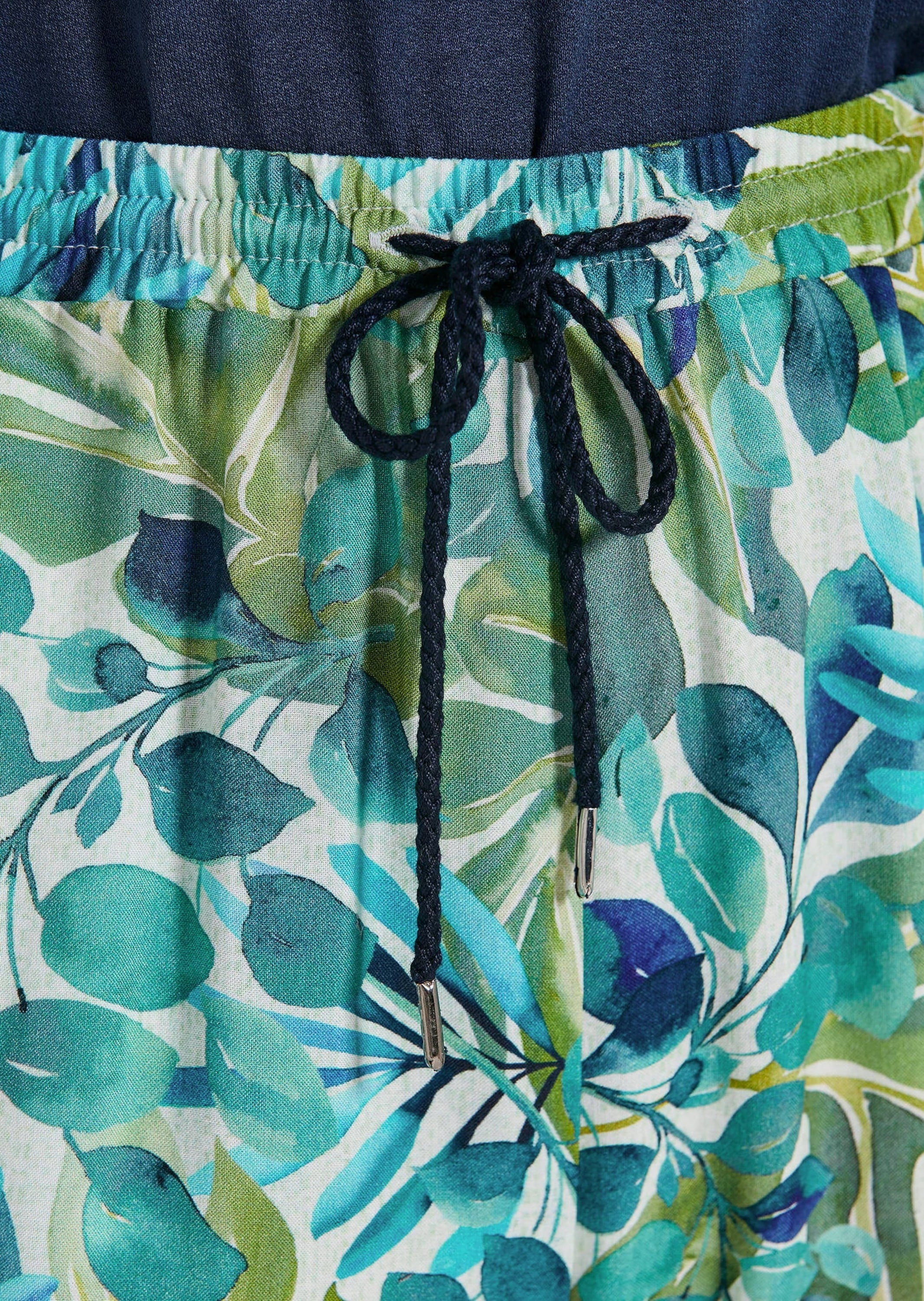 GOLDNER Stoffhose »Kurzgröße Florale Schlupfhose SARA grün«