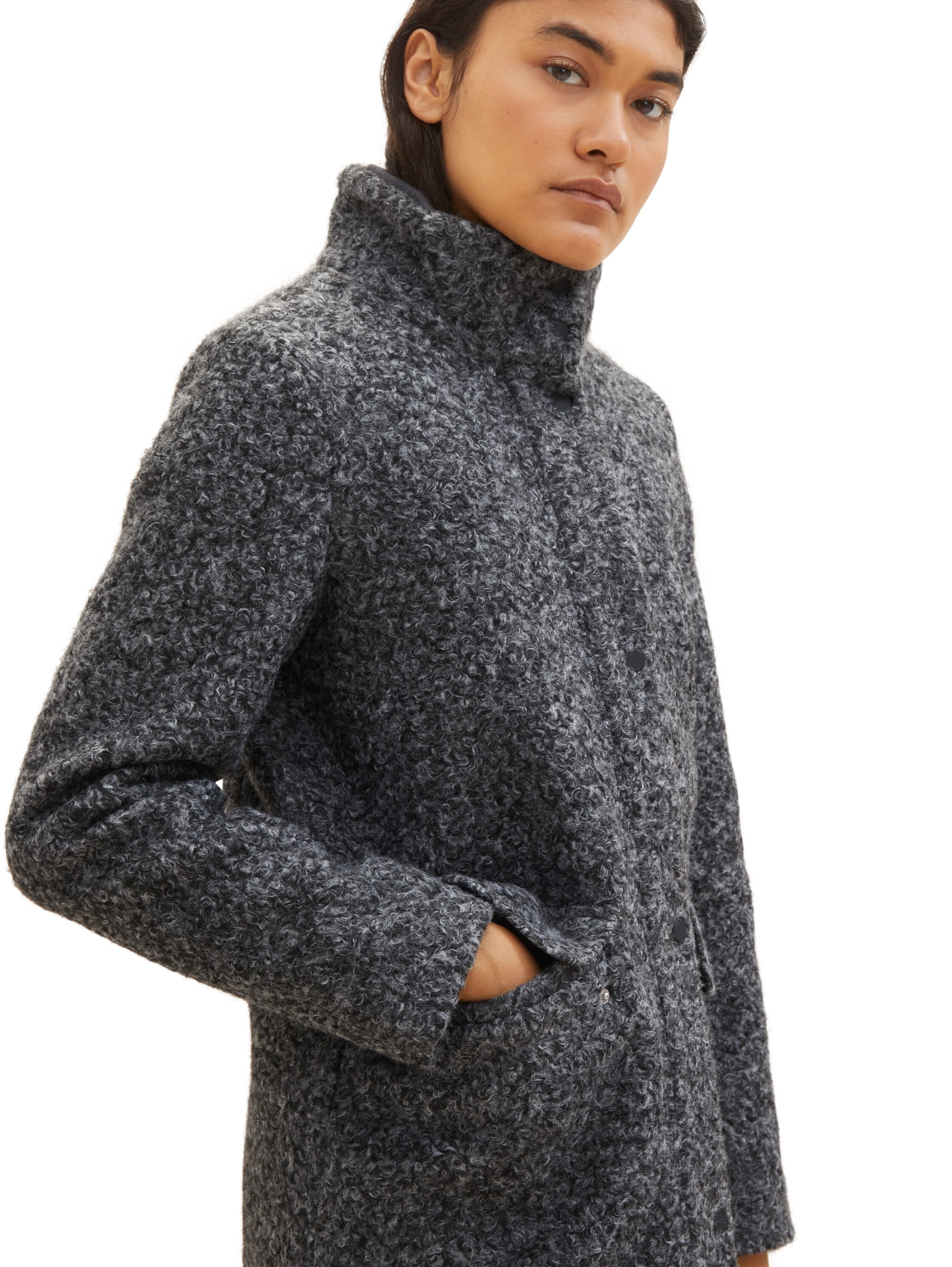 TOM TAILOR Denim Kurzmantel, mit Reißverschluss und Druckknopfleiste