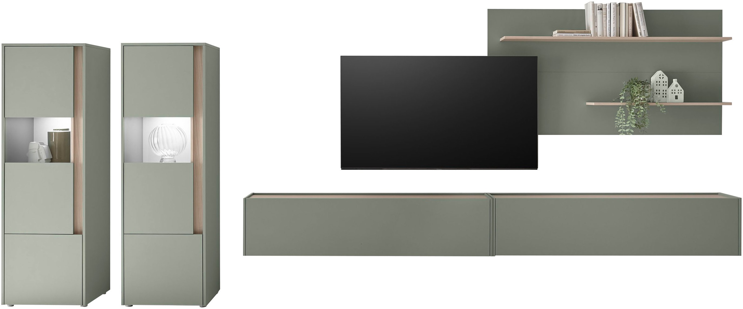 Home affaire Wohnwand »City/Giron, moderne Anbauwand, Komplettset in vielen Farben verfügbar« Set, 5 Stk. tlg.