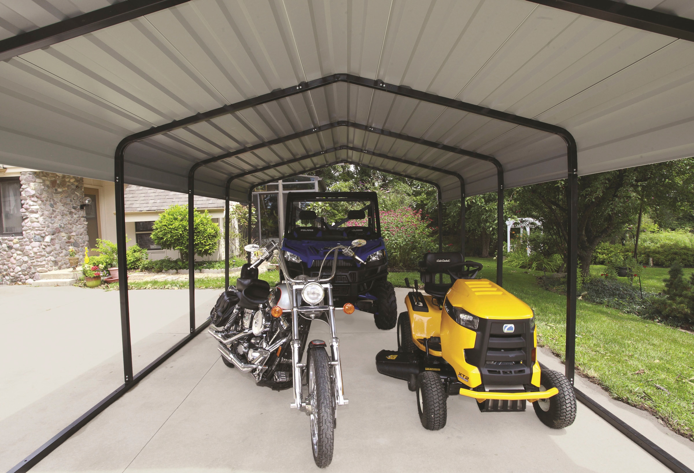 ShelterLogic Einzelcarport »Neapel«, Stahl, 360 cm, schwarz-weiß