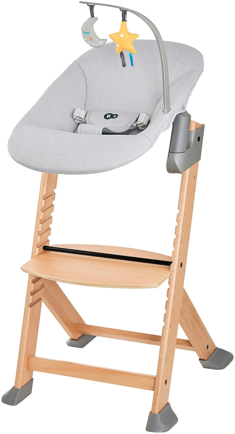Kinderkraft Kombihochstuhl »Set: Kinderstuhl ENOCK + Babywippe CALMEE GREY«, (Set), 2 St., mitwachsend