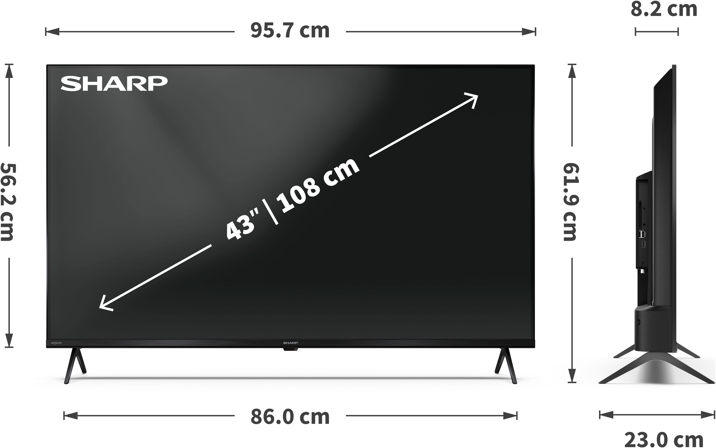 Sharp QLED-Fernseher »4T-C43HMx« 103 cm/43 ″ Smart-TV
