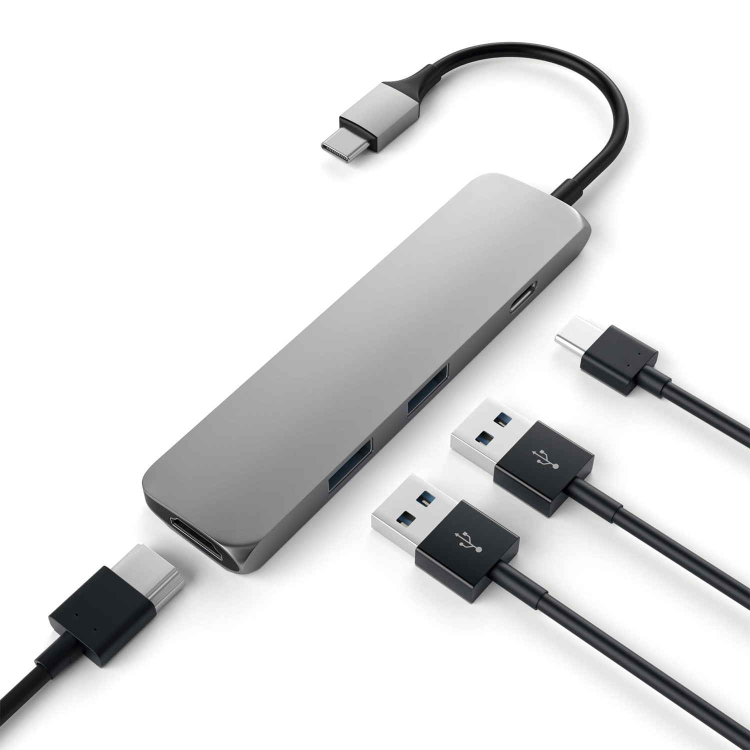 Satechi Adapter »Satechi Type-C USB Passthrough HDMI Hub, space grau«