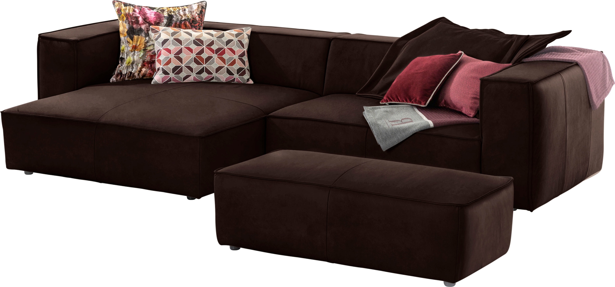 W.SCHILLIG Ecksofa »around-the-block, modern und elegant, bequem, L-Form«, mit eleganter Biese, mit Federkern