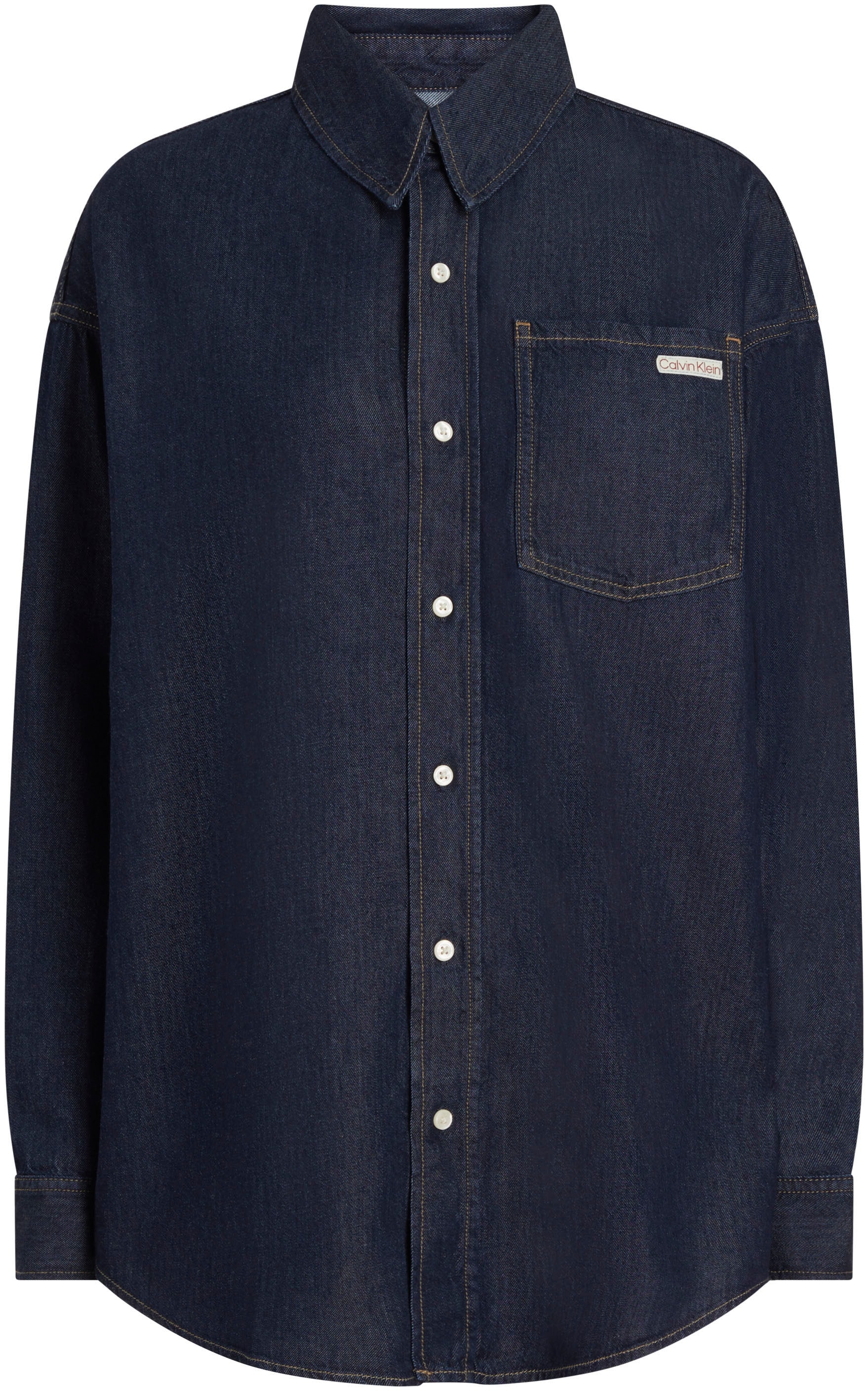 Calvin Klein Jeans Jeansbluse »OVERSIZED LS DENIM SHIRT«, mit Logostickerei