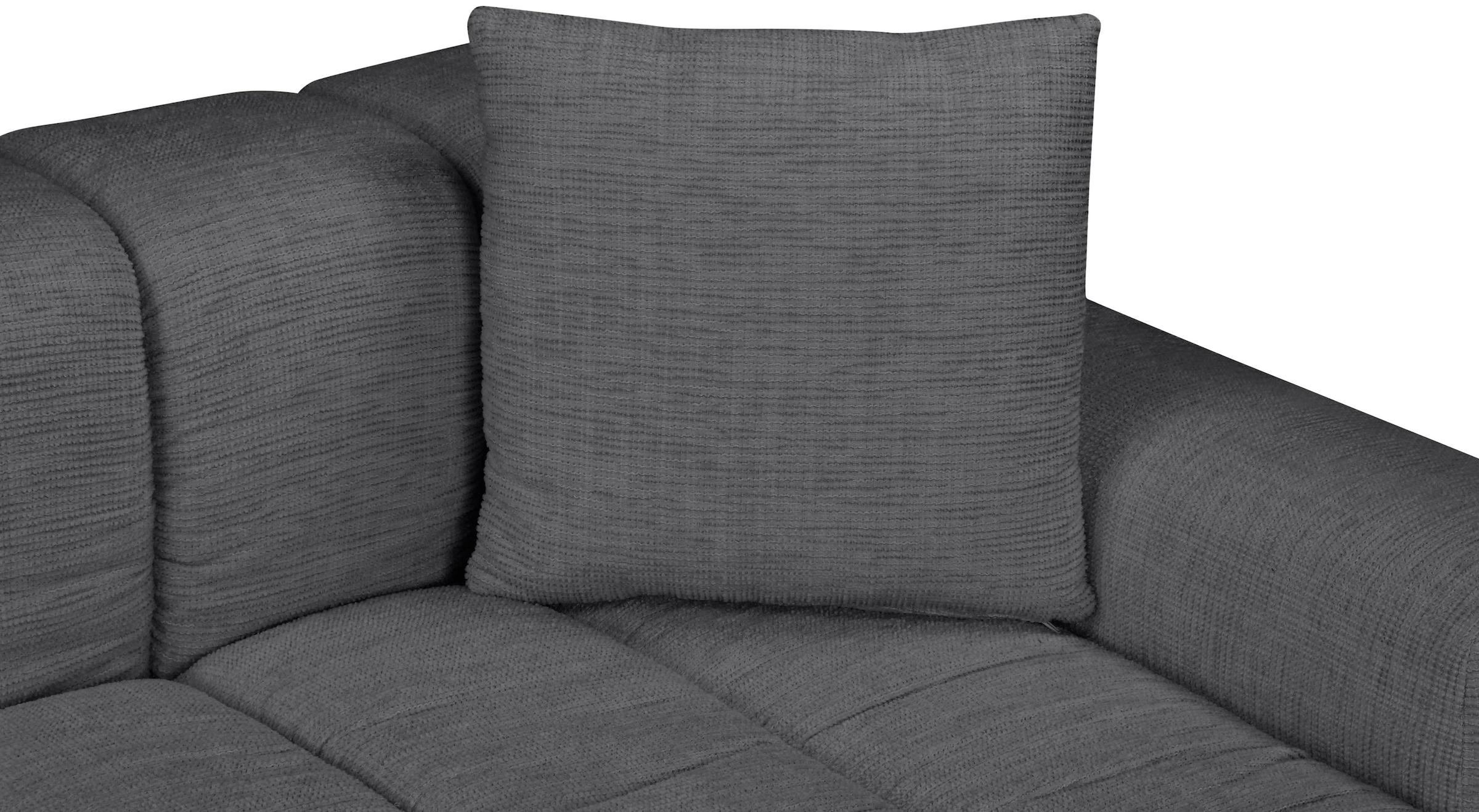 OTTO home Ecksofa »LAURRENT mit Schlaffunktion, Feinstruktur, L-Form, 246 cm« Liegefläche (123/191cm), Bettkasten, Taschenfederkern u. Topper