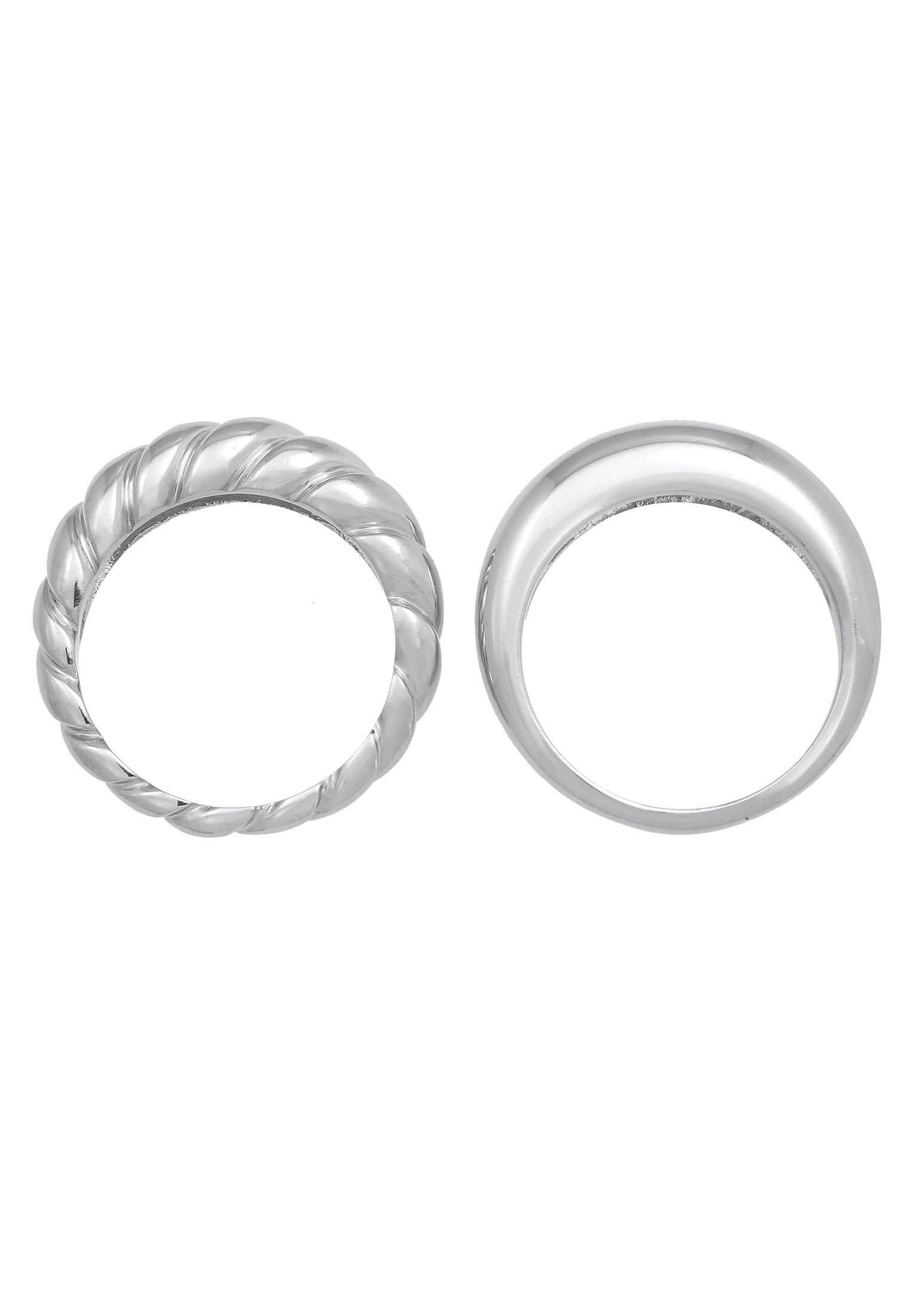 Elli Premium Ring-Set »Ring Gedreht Bandring Classic (2 tlg) Set 925 Silber«