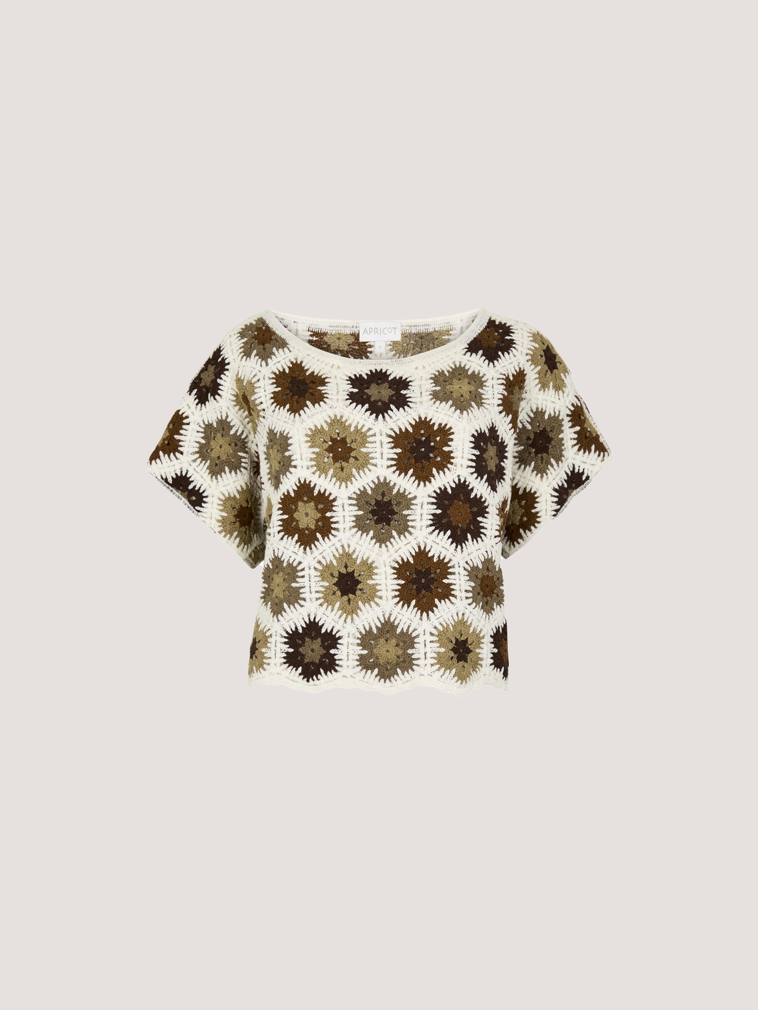 Apricot Stricktop »Hexagon Flowers Crochet Top« mit Häkeldetails