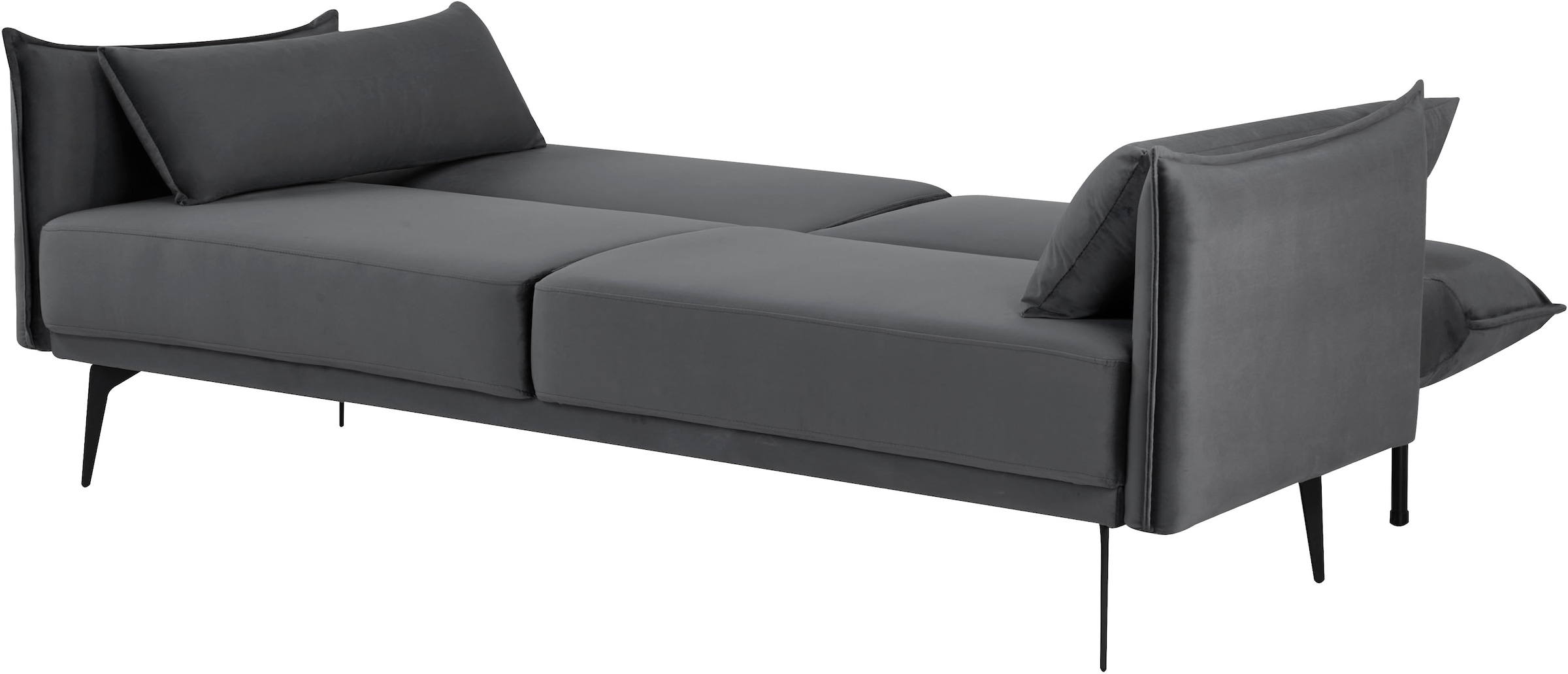 INOSIGN Schlafsofa »TULARE, 204 cm, klappbarer 3-Sitzer mit verstellbarer Rückenlehne,«, Schlaffunktion, Velvet-Samtvelours u. Webstoff