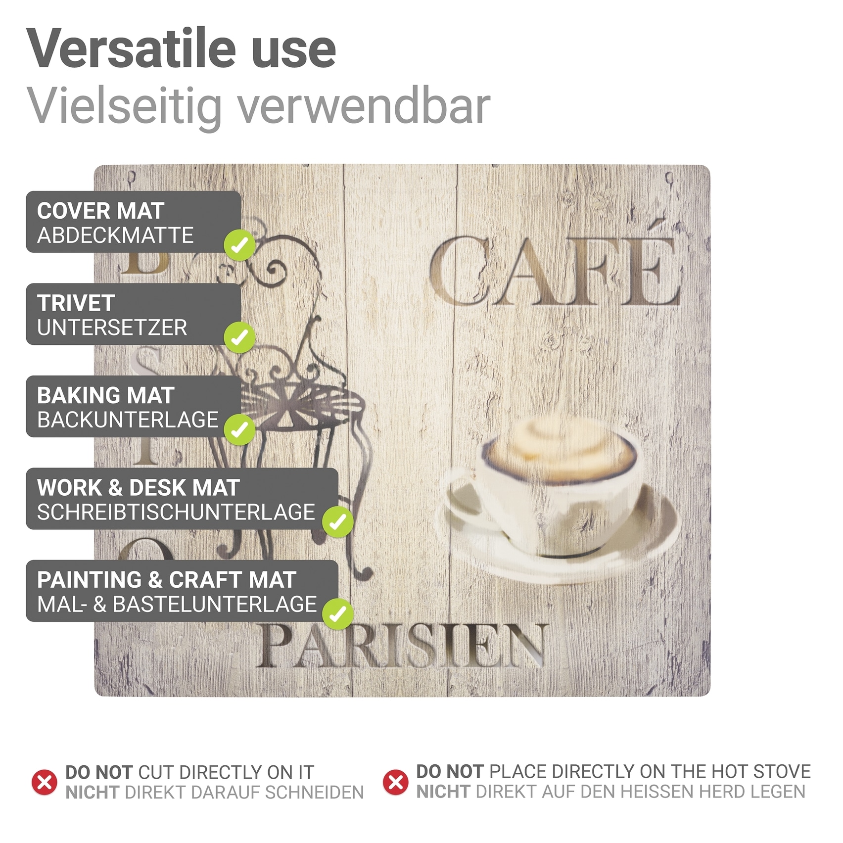 WENKO Herd-Abdeckplatte »Modell Bistro« Schutzmatte, Abdeckmatte für Kochfelder, Induktionsschutzmatte