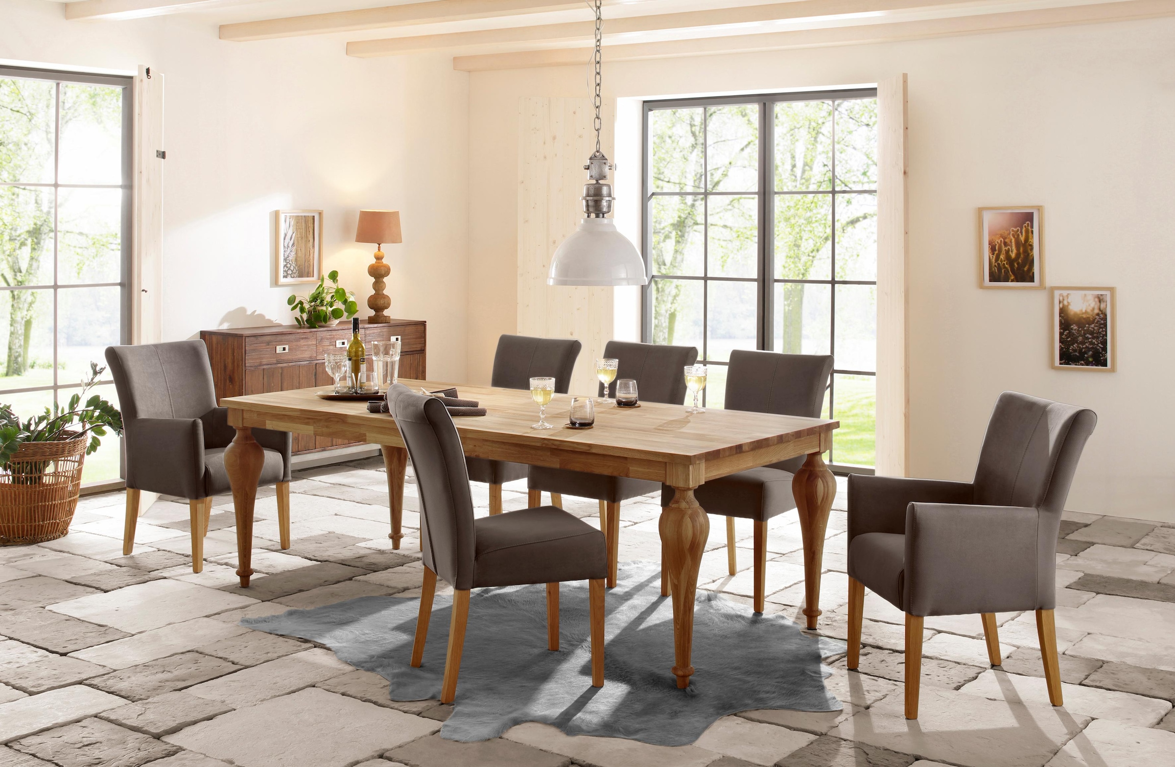 Home affaire Esszimmerstuhl »Queen Polsterstuhl BESTSELLER«, (Set), 2 St., Luxus-Microfaser, verschiedene Bezüge, Gestell Massivholz