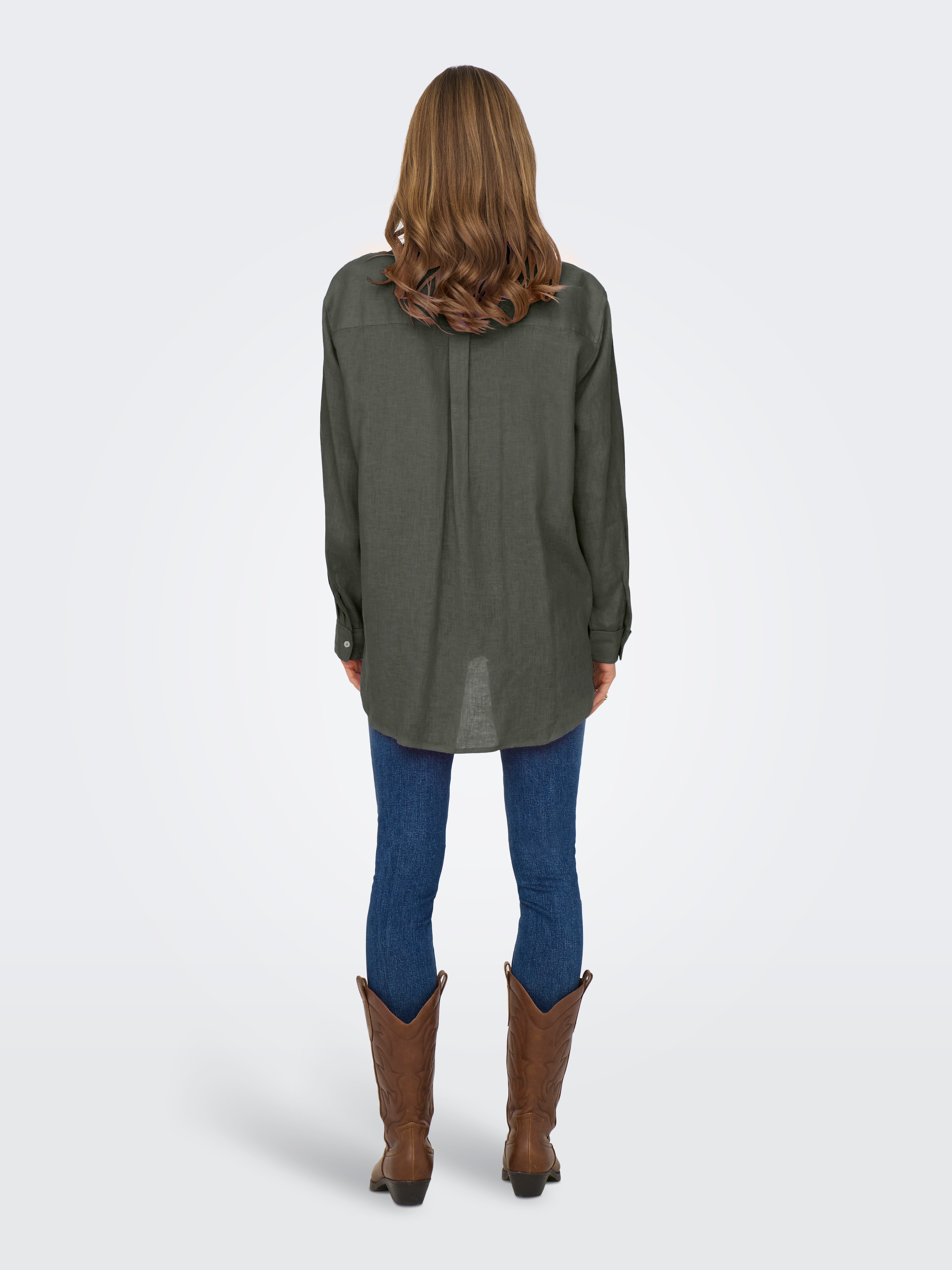ONLY Longbluse »ONLTOKYO L/S LINEN BLEND SHIRT«, mit Leinen