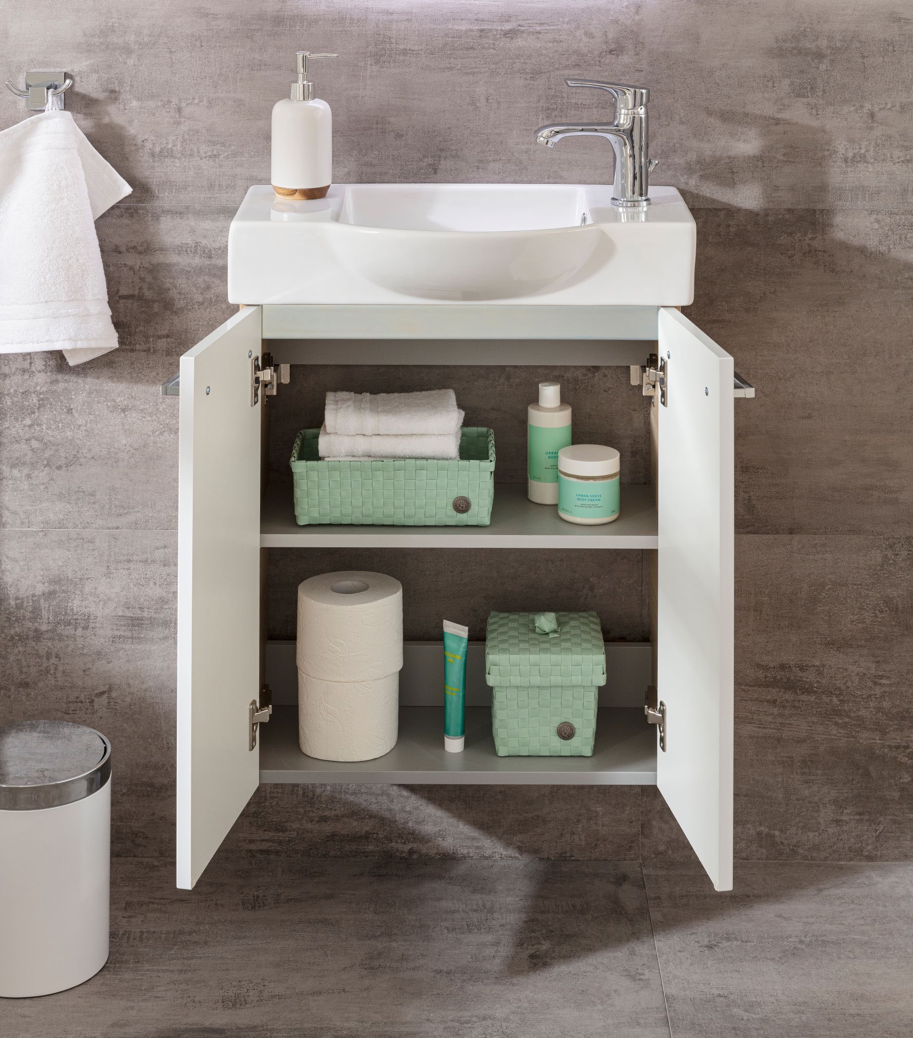 FACKELMANN Waschbeckenunterschrank »SBC«, Badmöbel für Gäste-WC, Breite ca. 55 cm